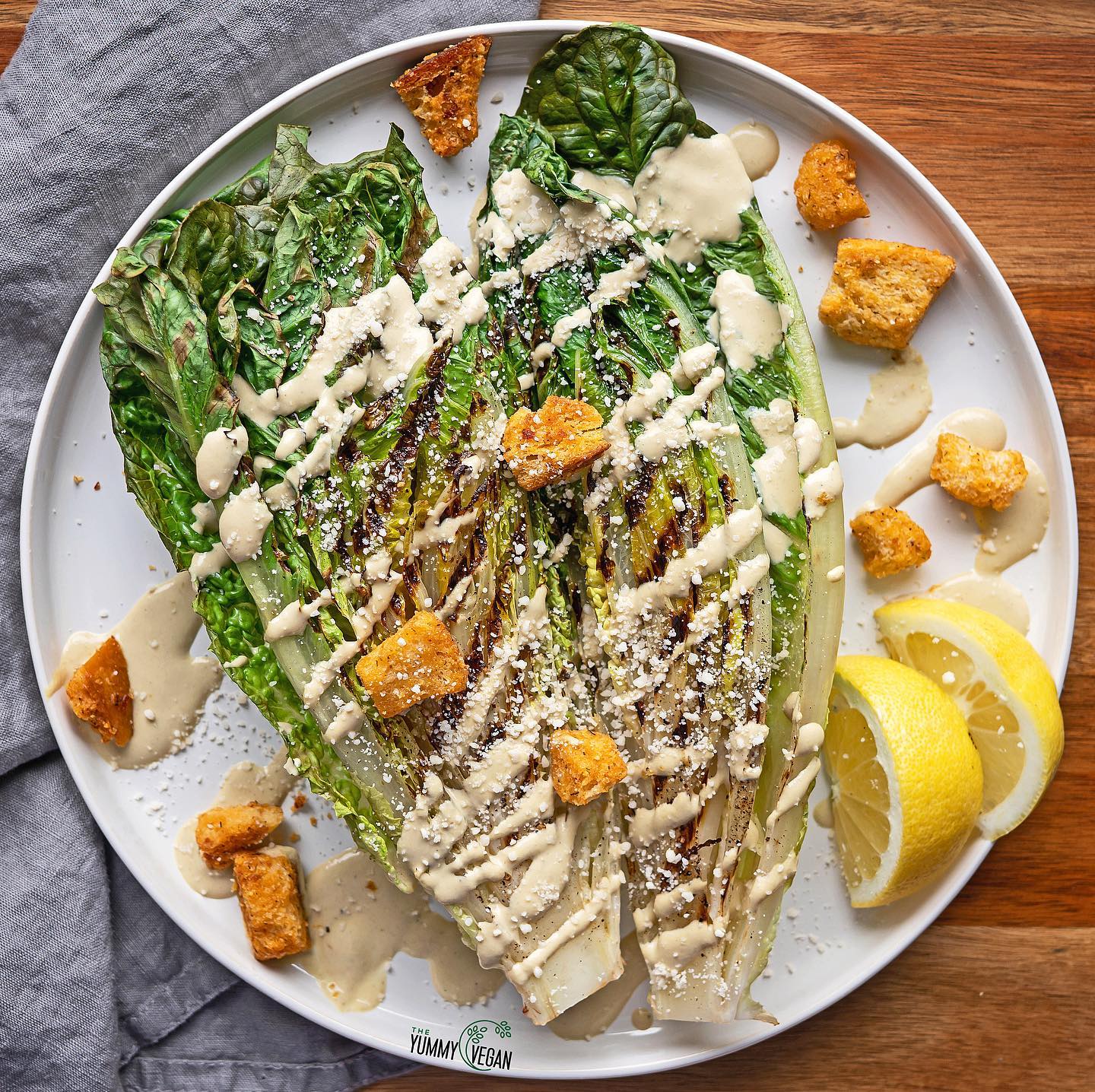 Grilled Caesar Salad with Vegan Dressing