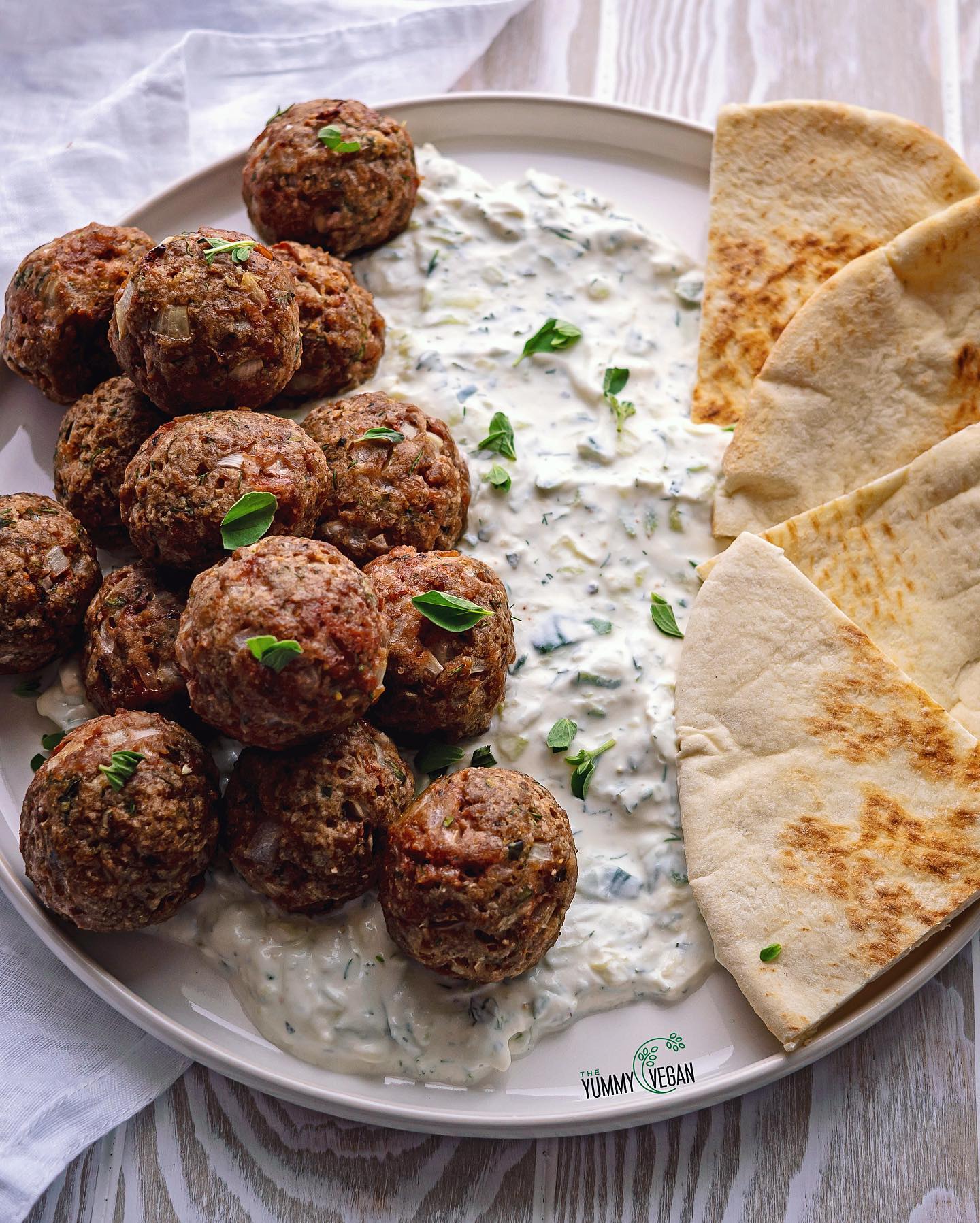 Flavorful Greek Meatballs with Tzatziki