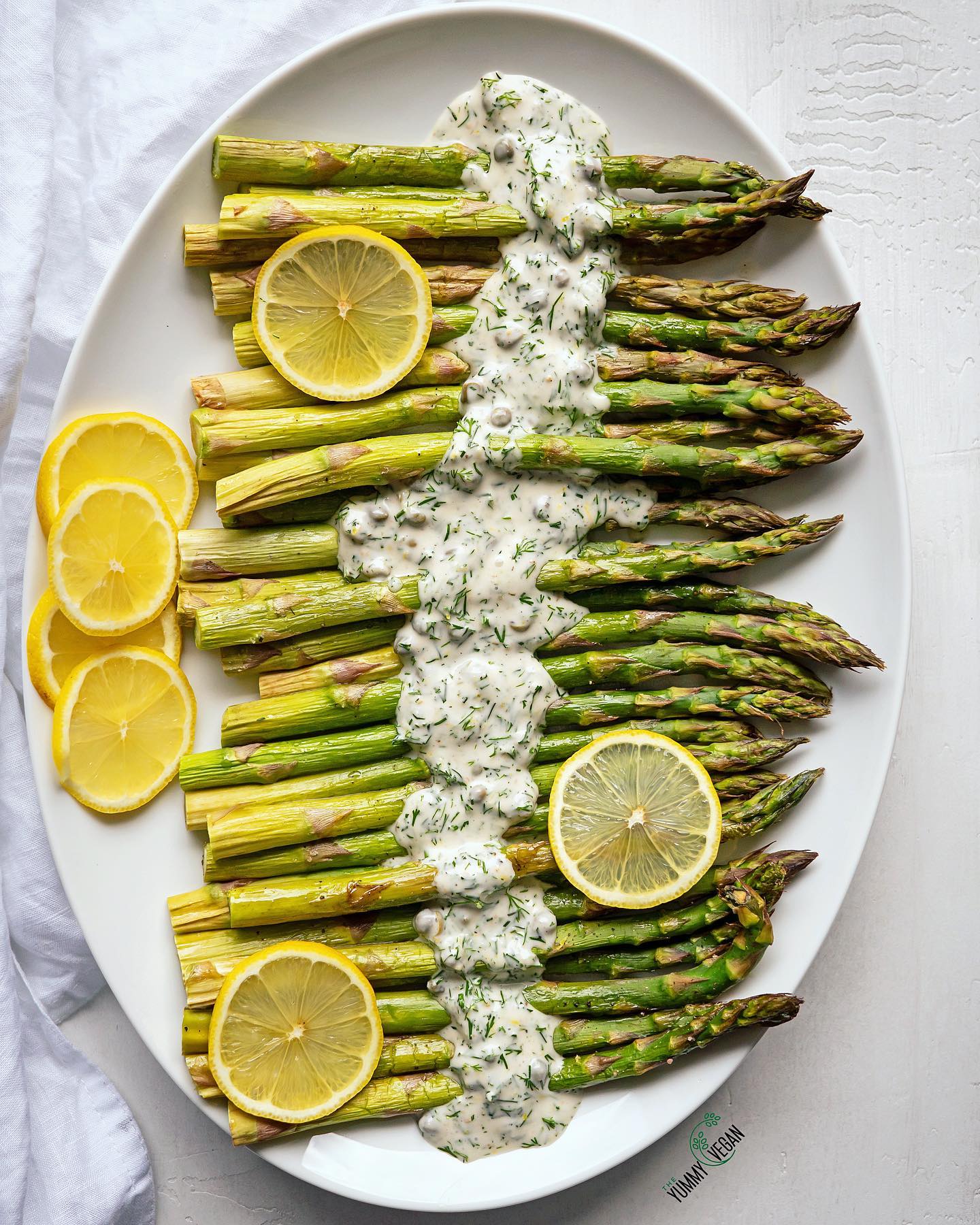 Roasted Asparagus with Lemon Dill Sauce