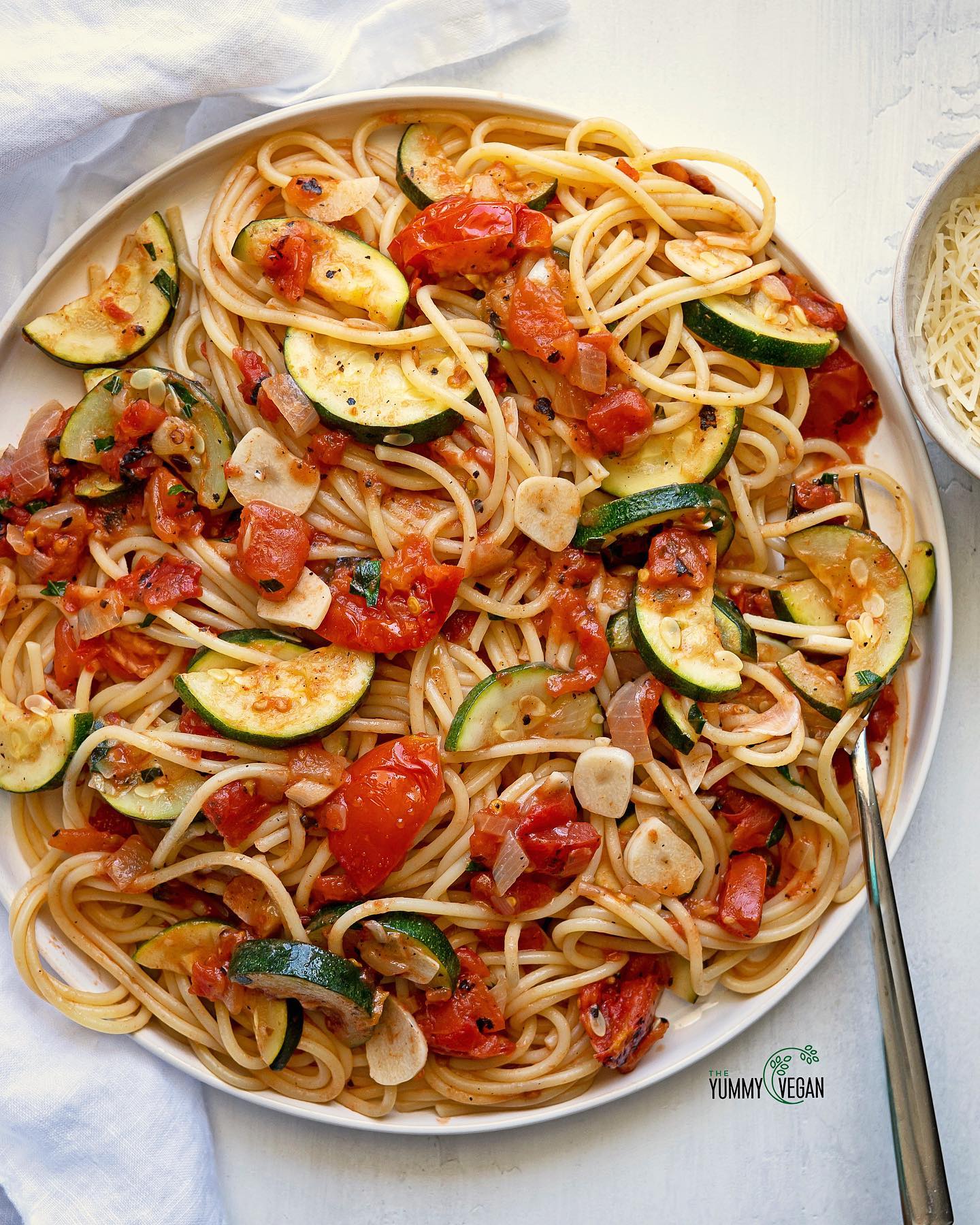 Spaghetti with Zucchini and Tomatoes
