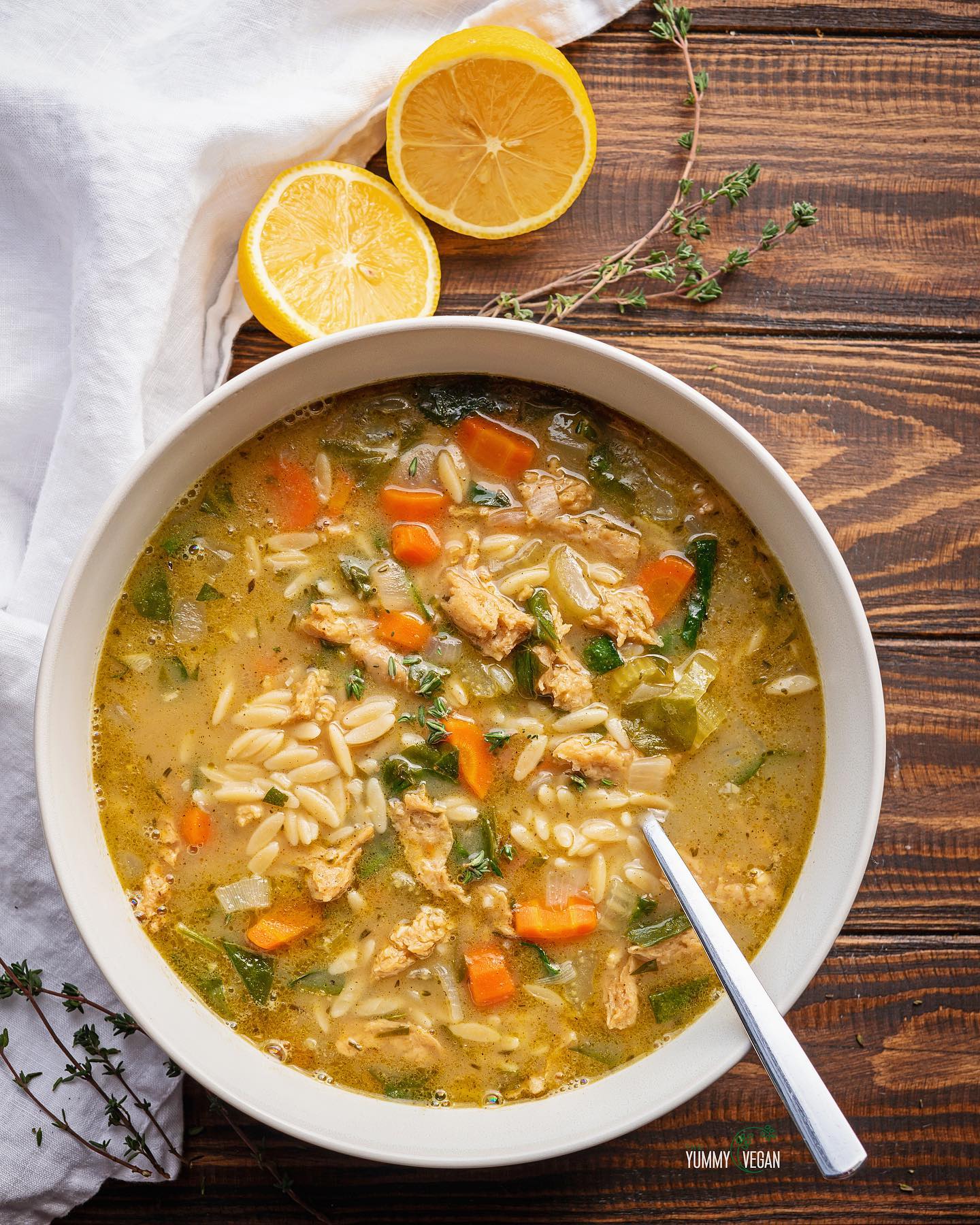Lemon Chicken & Orzo Soup