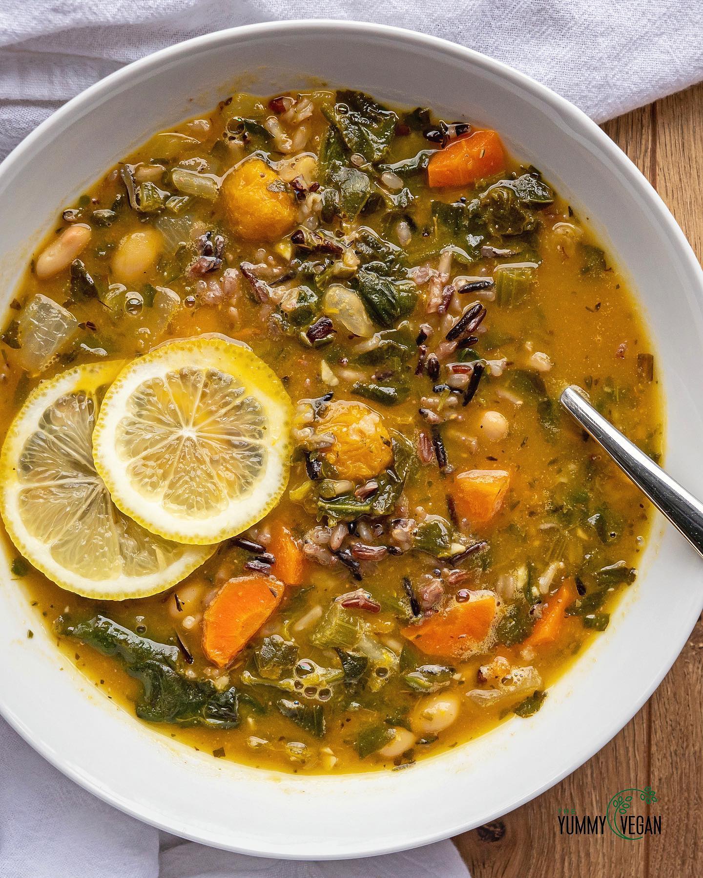 Lemony Rice & Veggie Soup