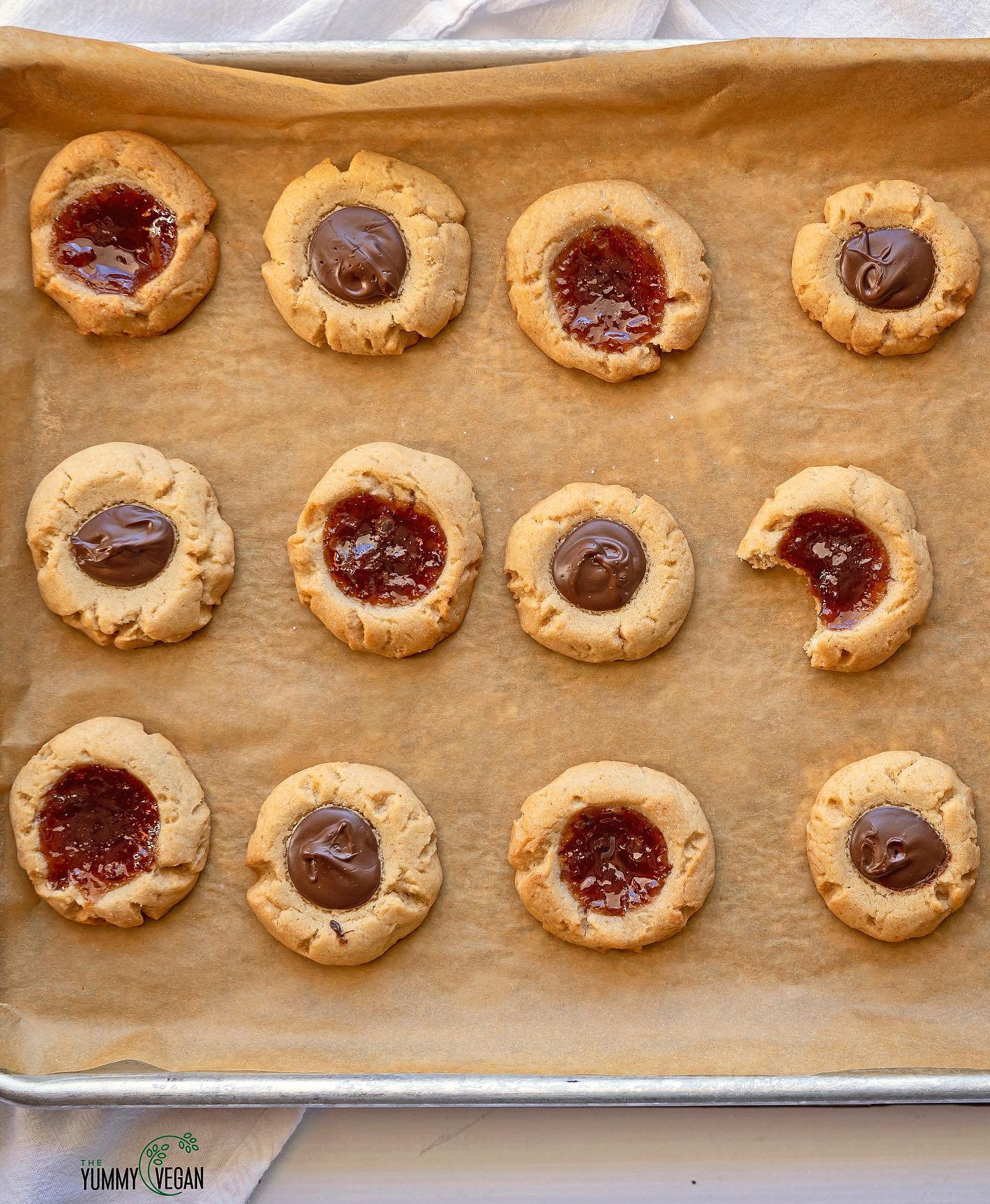 Chocolate Hazelnut Thumbprint Cookies
