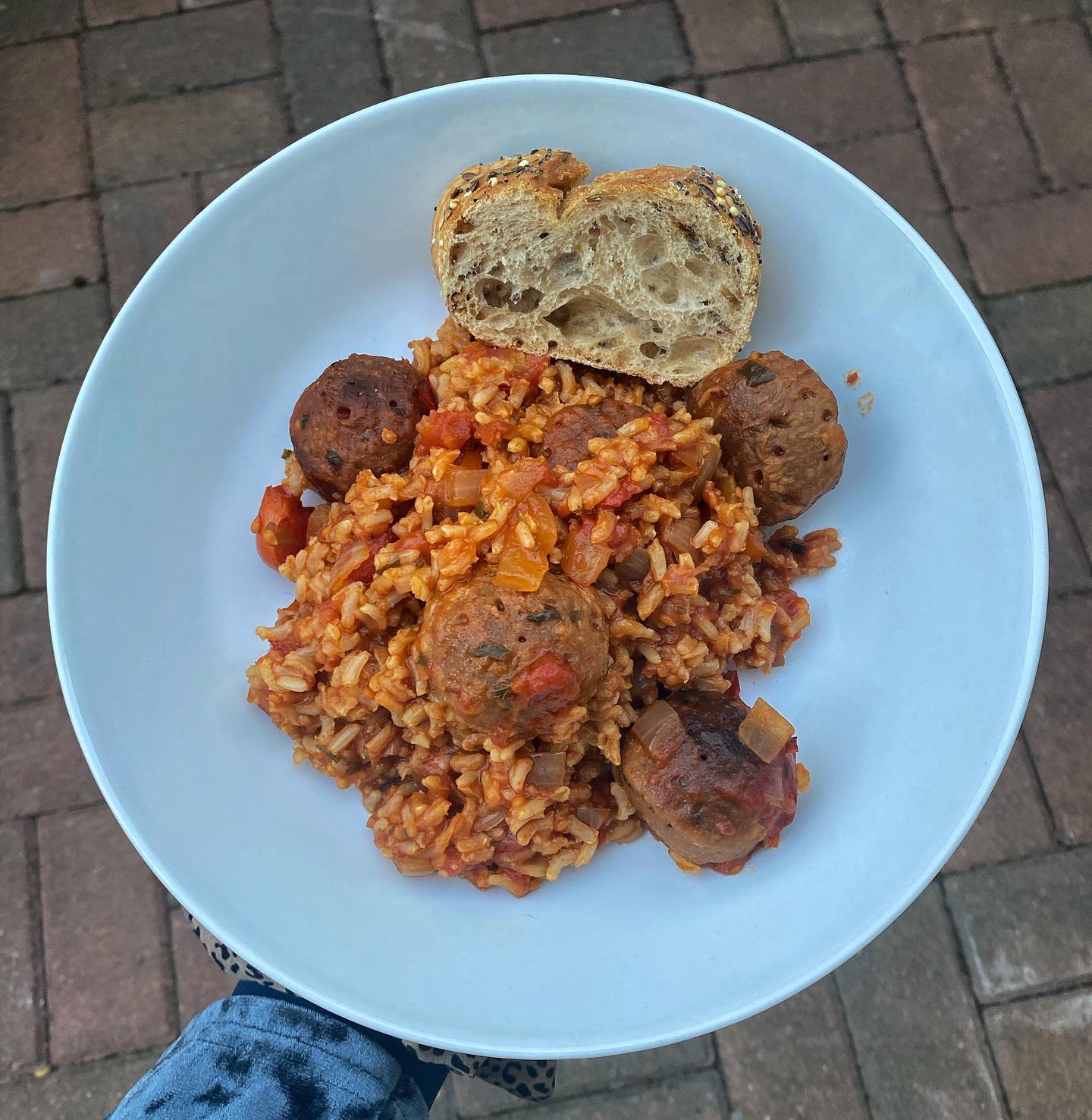 Oven Baked Tomato Rice and Meatballs