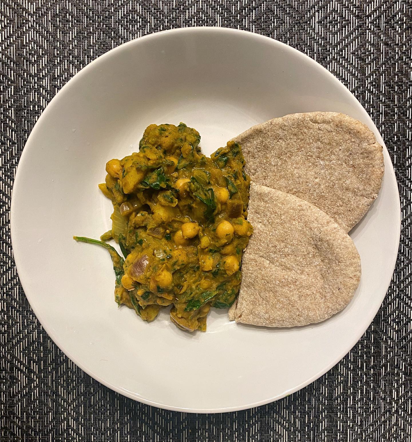 Vegan Chickpea Saag Aloo Curry