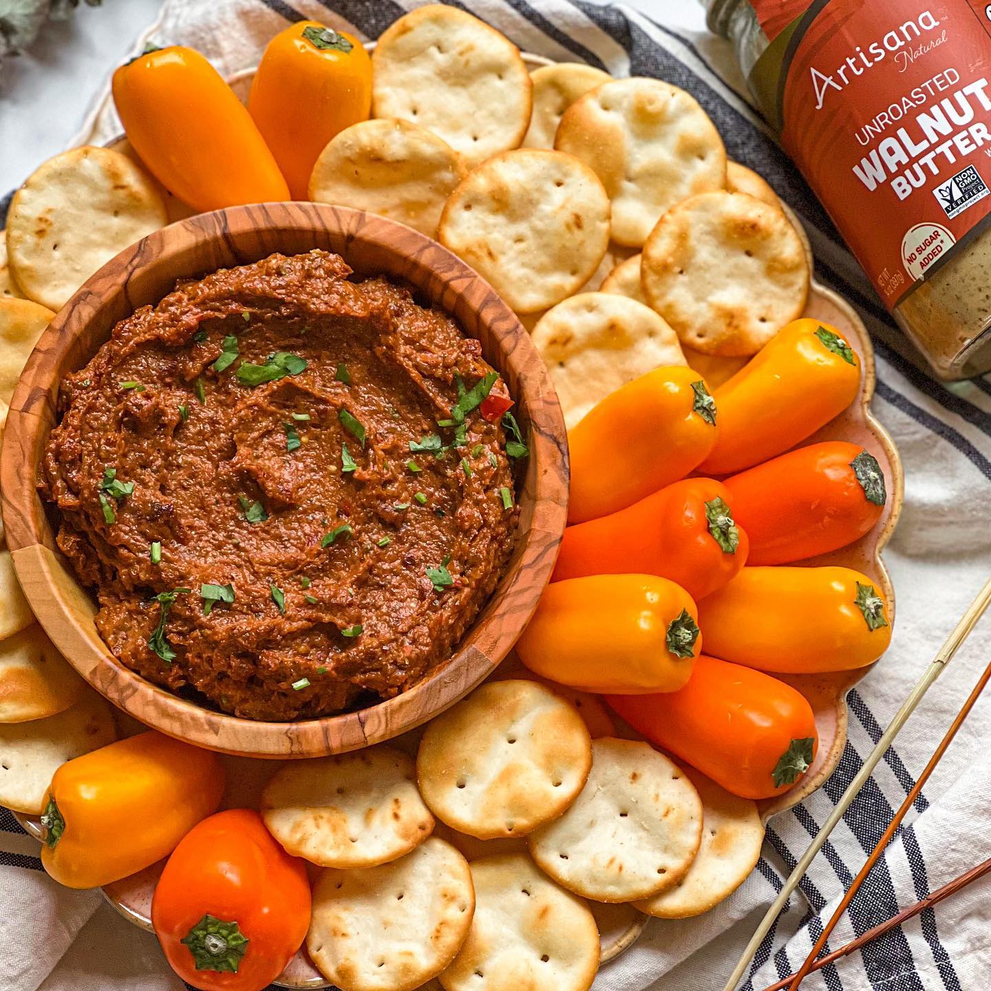 Garlicky Sun-Dried Tomato Walnut Dip