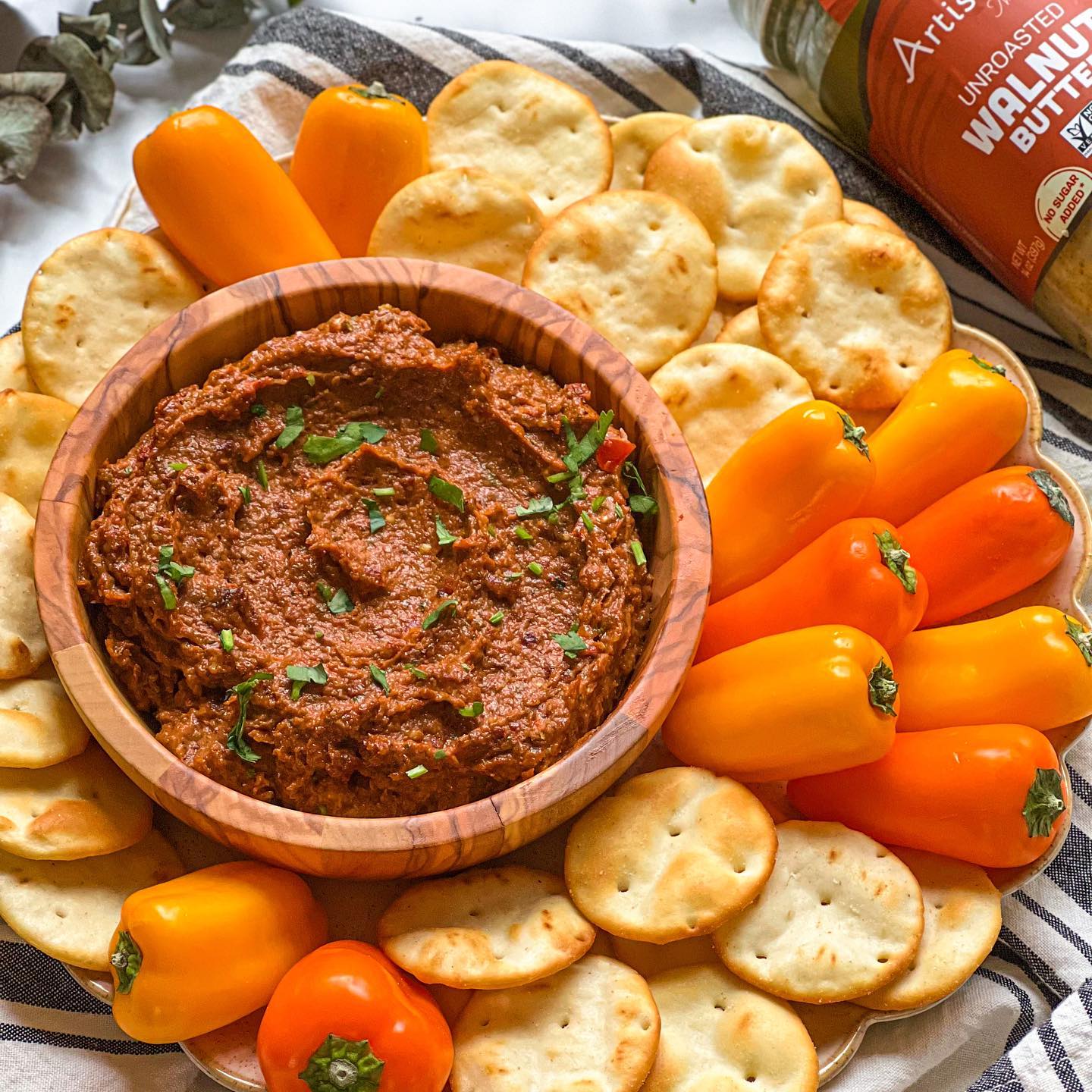 Garlicky Sun-Dried Tomato Walnut Dip