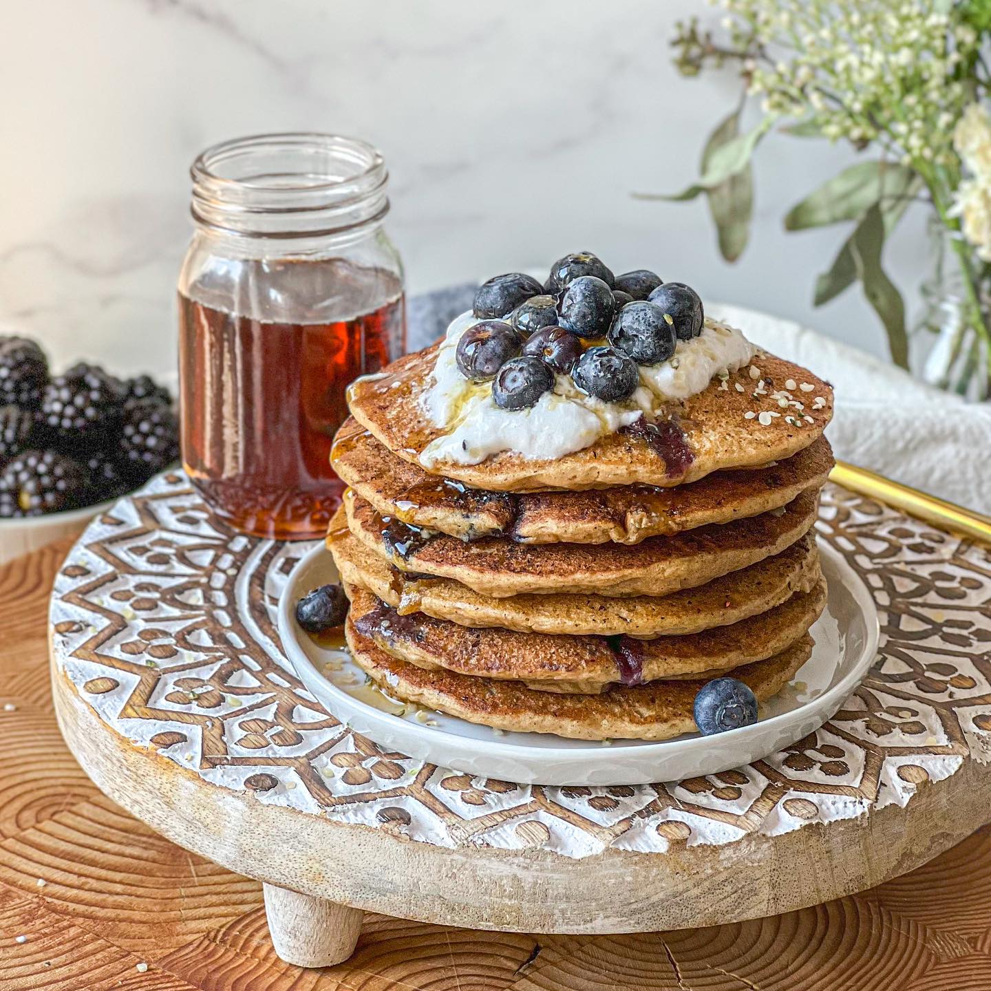 Power-Packed Blueberry Pancakes 🫐 from the Clean Vegan Cookbook