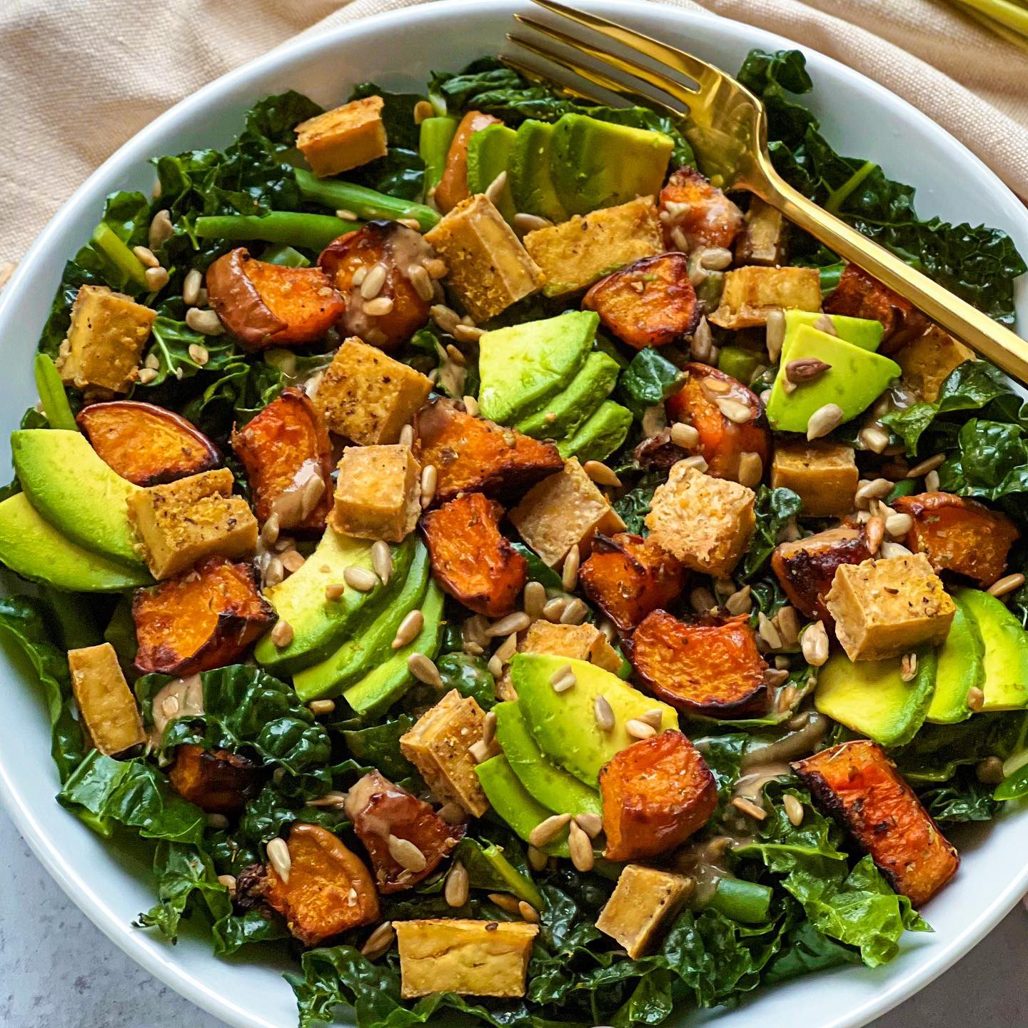 Crispy Sweet Potato Tofu Bowl