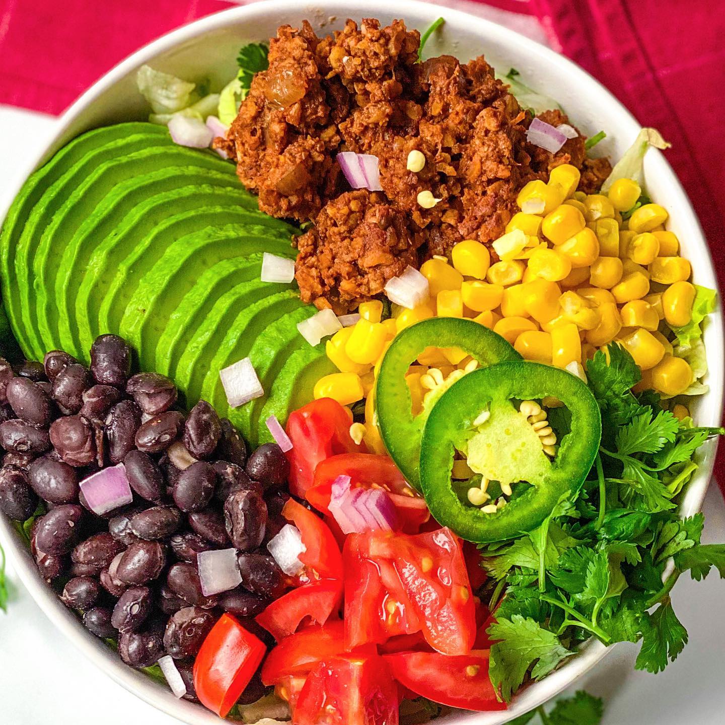 Vegan Mushroom Tempeh Taco Salad