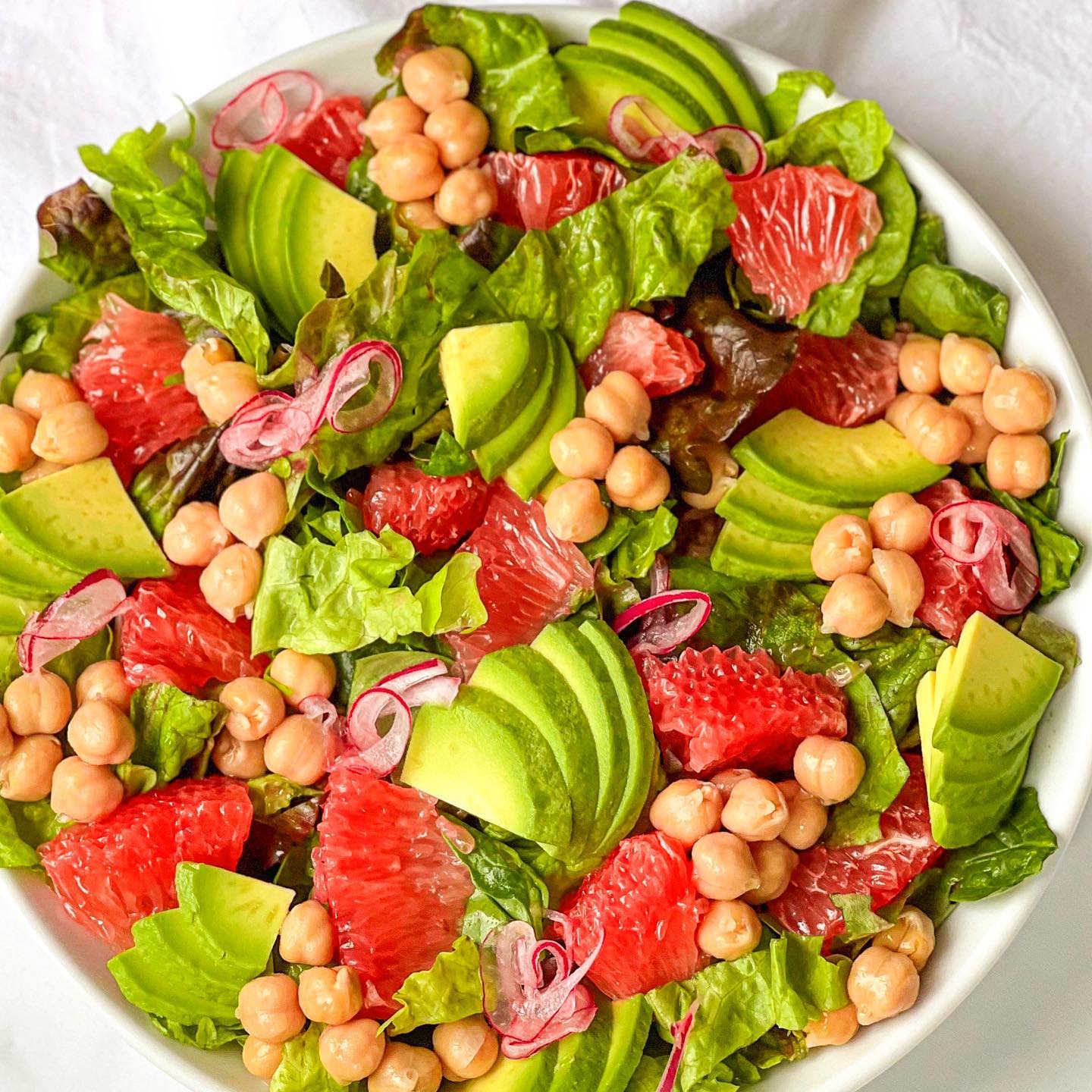 Grapefruit Avocado Salad with Lemon Chia Dressing