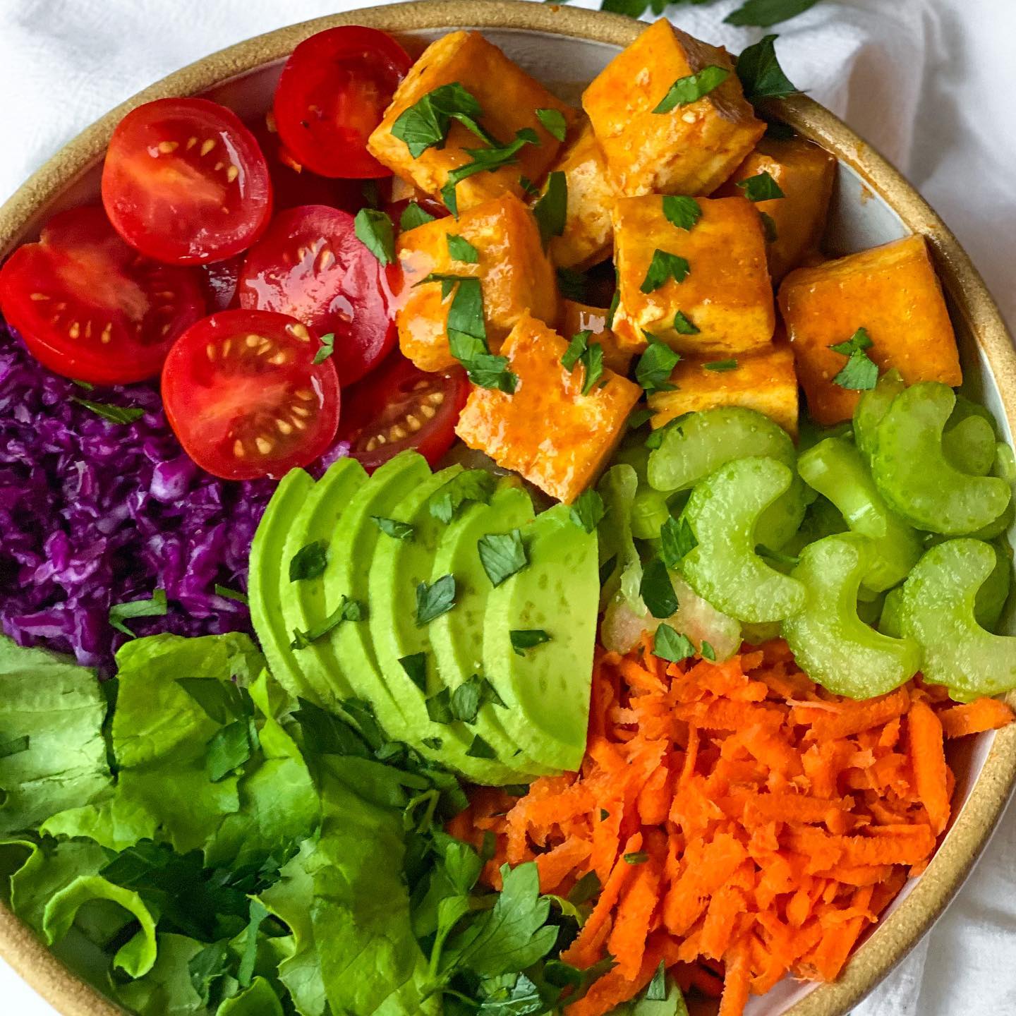 Crispy Buffalo Tofu Salad