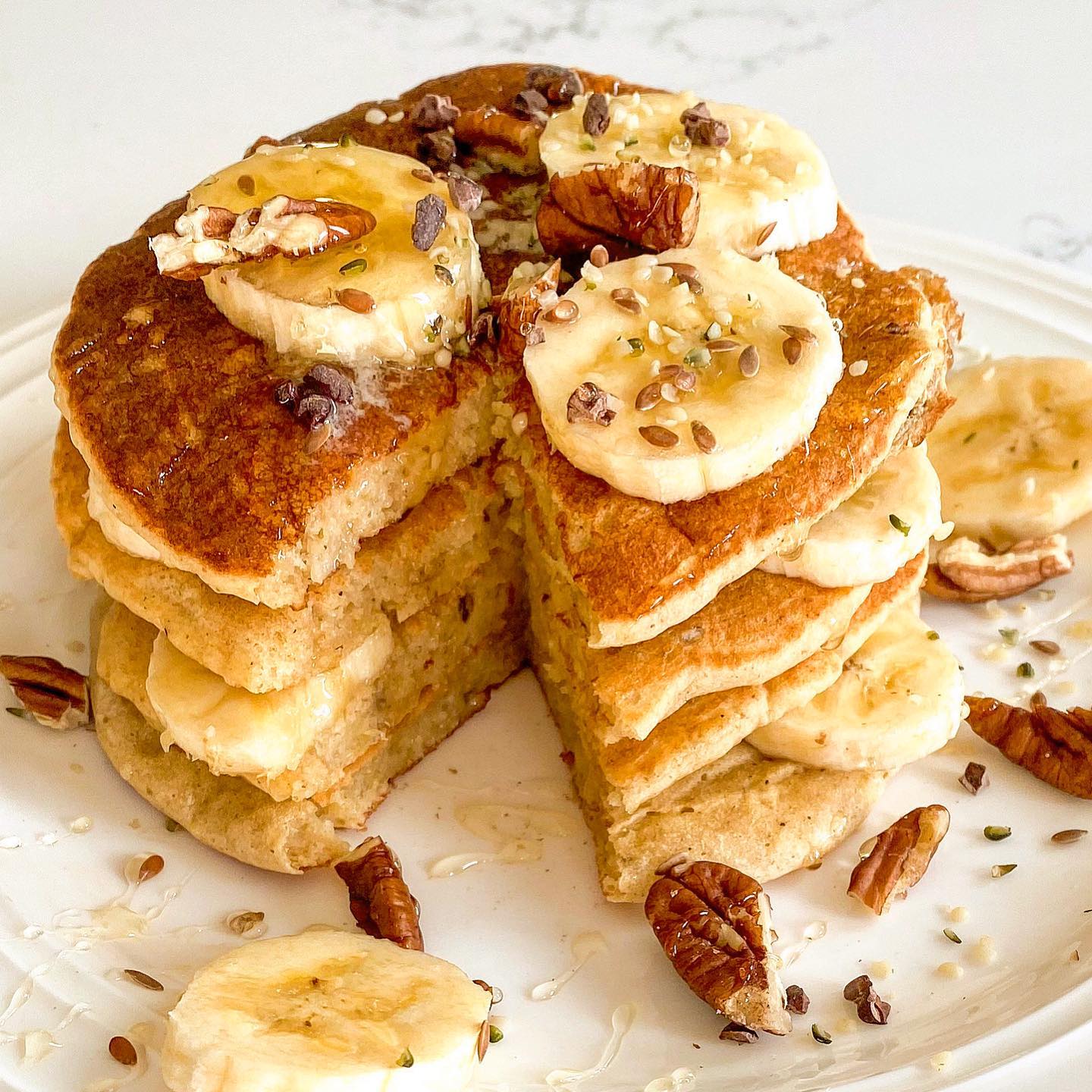 Gluten-Free Vegan Banana Nut Pancakes