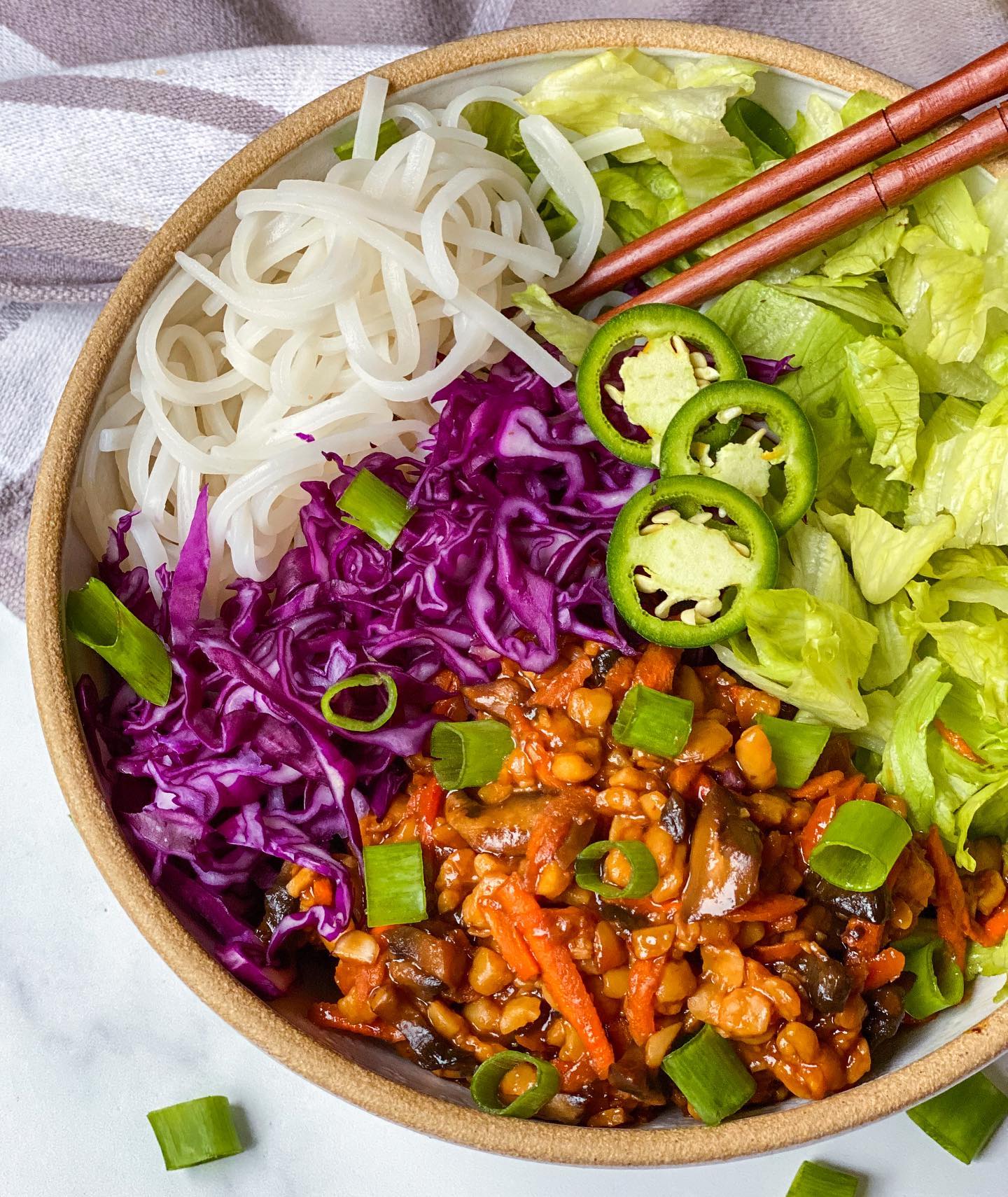 Teriyaki Tempeh Lettuce Bowl