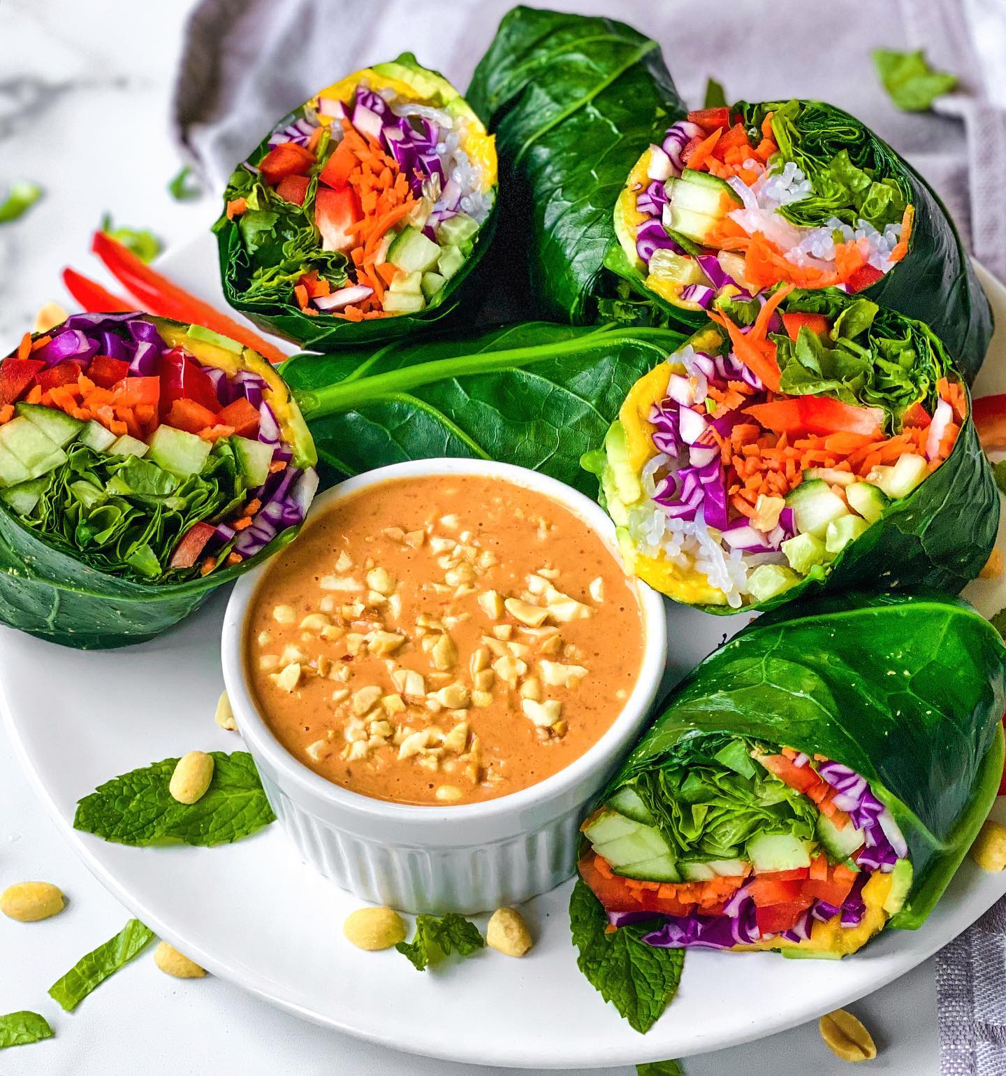 Thai Peanut Rainbow Wraps