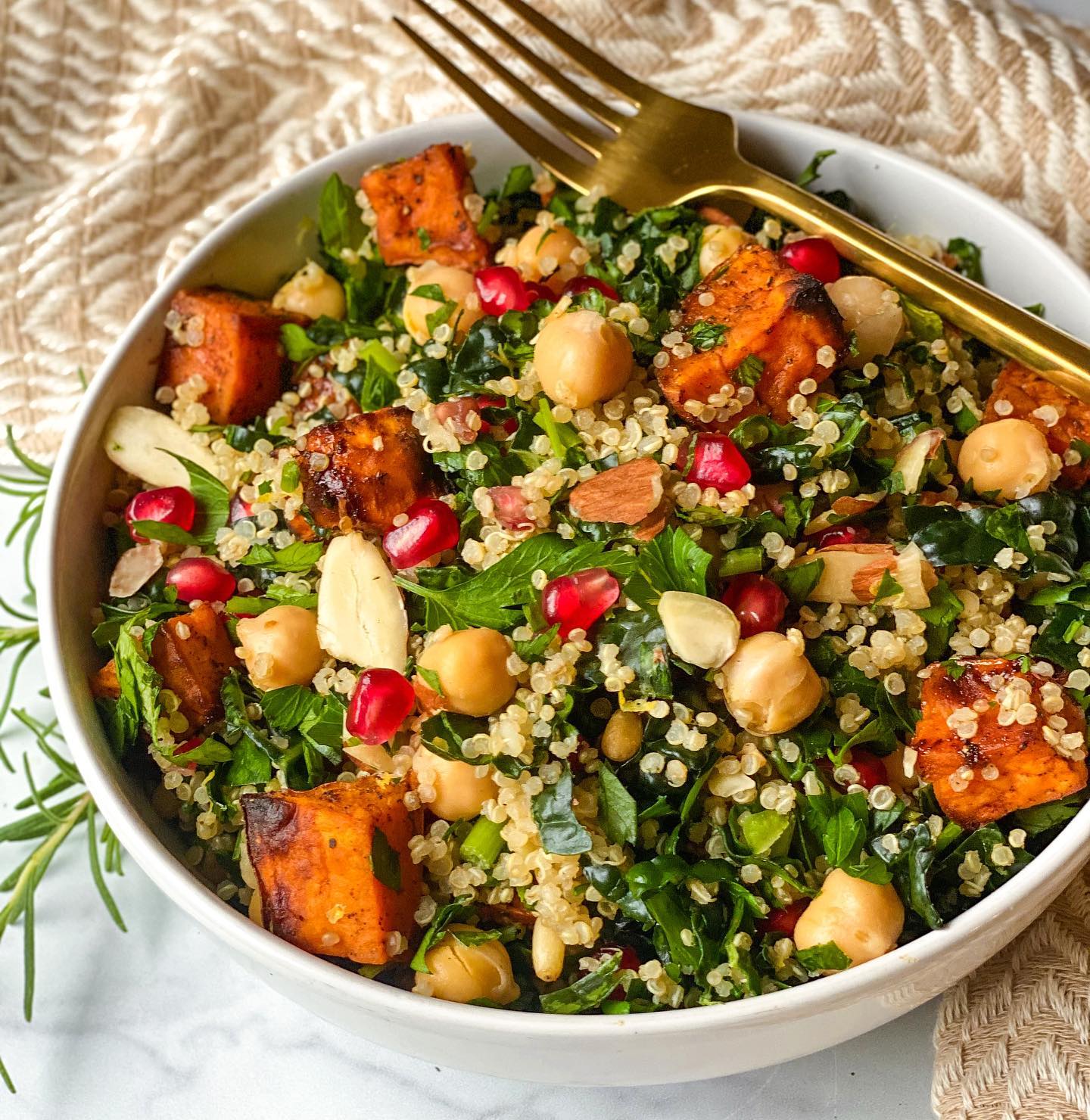 Fall Harvest Salad with Quinoa, Sweet Potato and Pomegranate