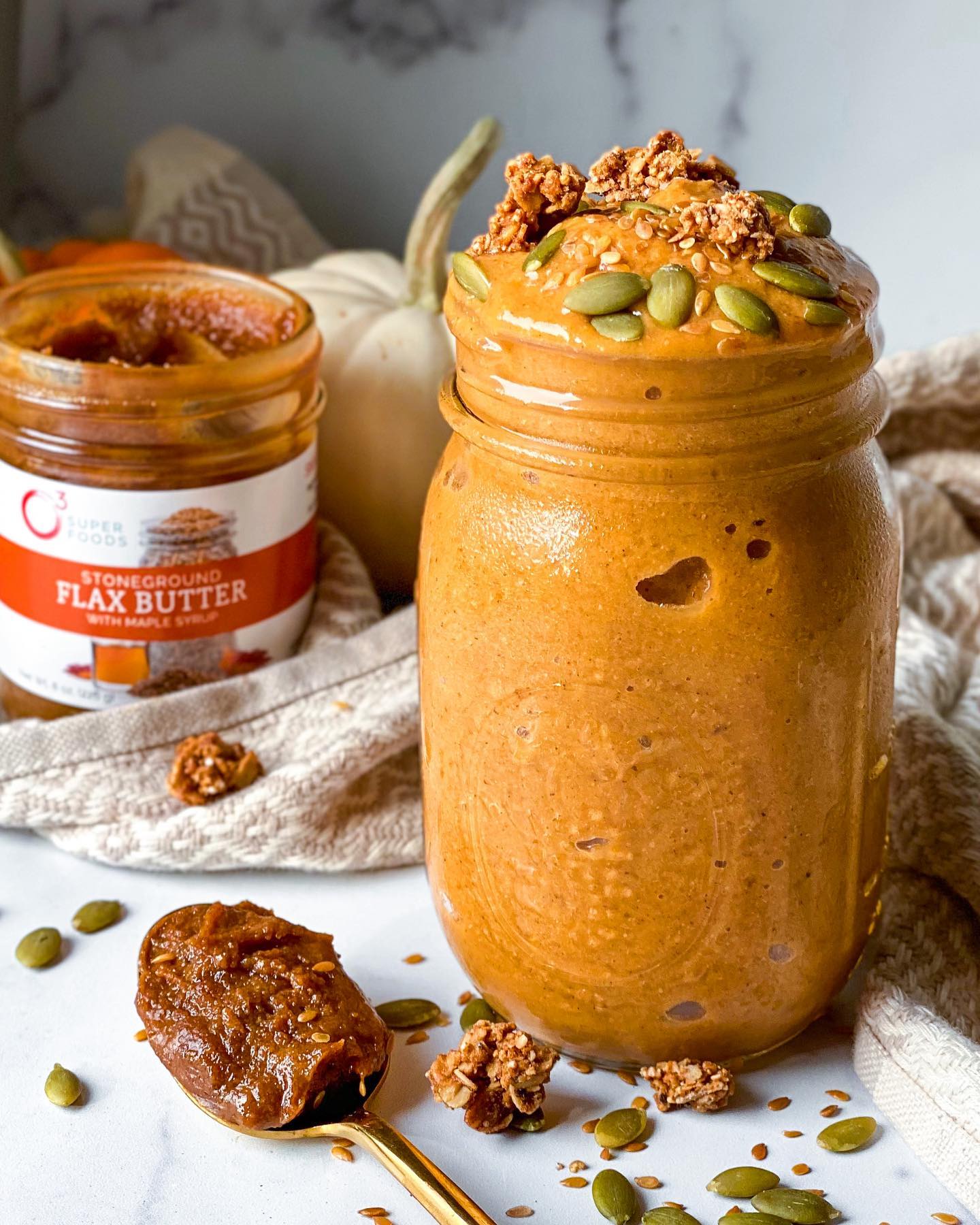 Pumpkin Spice Flax Butter Smoothie