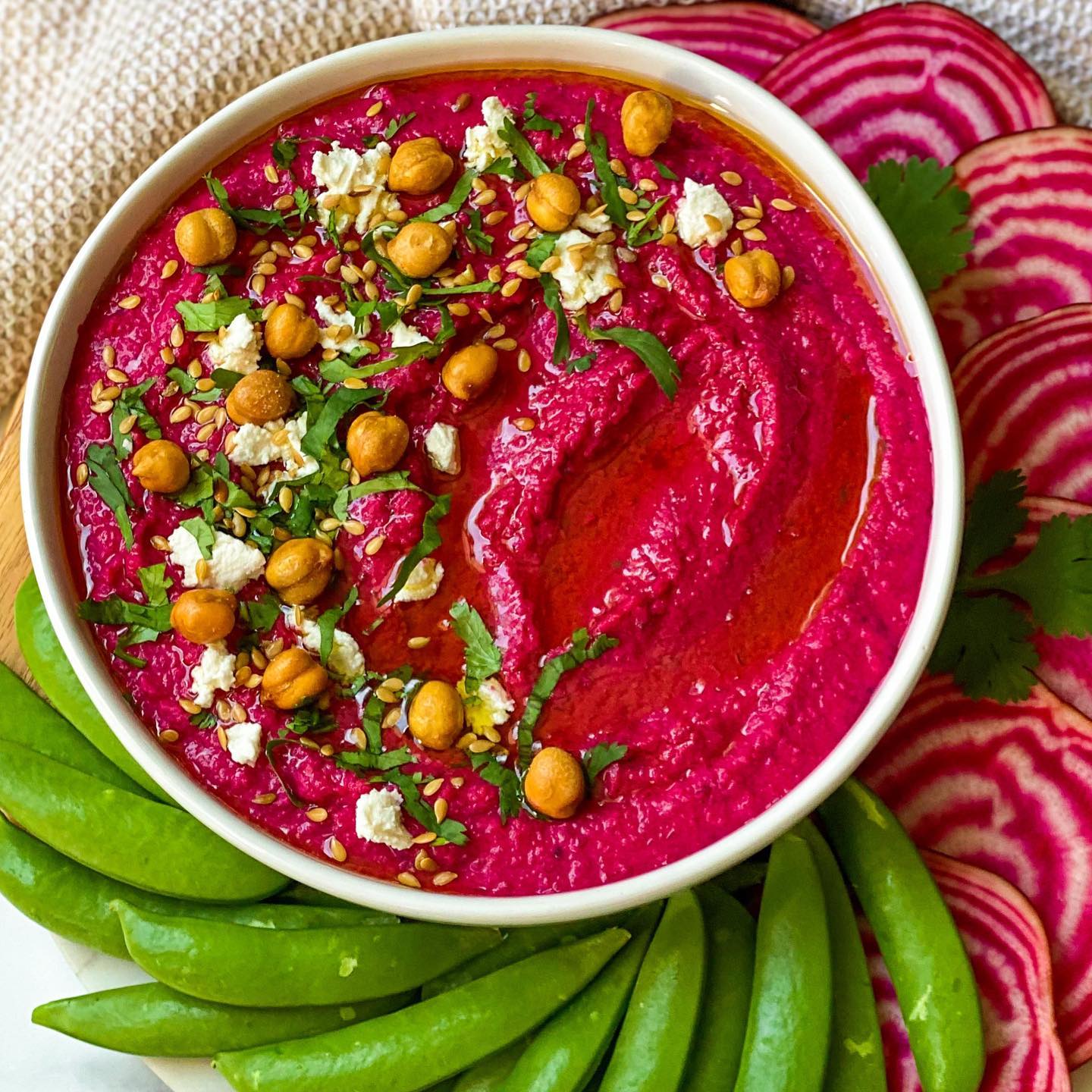 Vegan Lemon Ricotta Beet Hummus