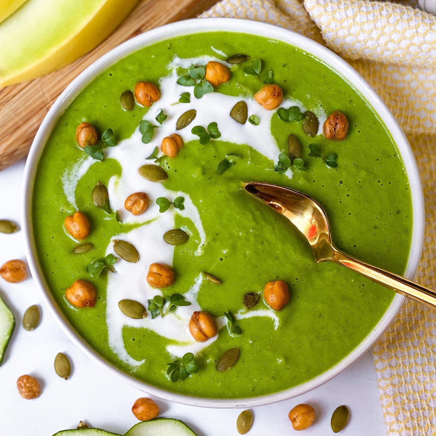 Cucumber Basil Melon Gazpacho