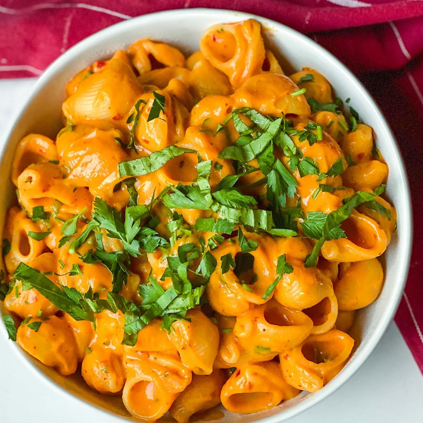 Vegan Creamy Harissa Red Pepper Pasta