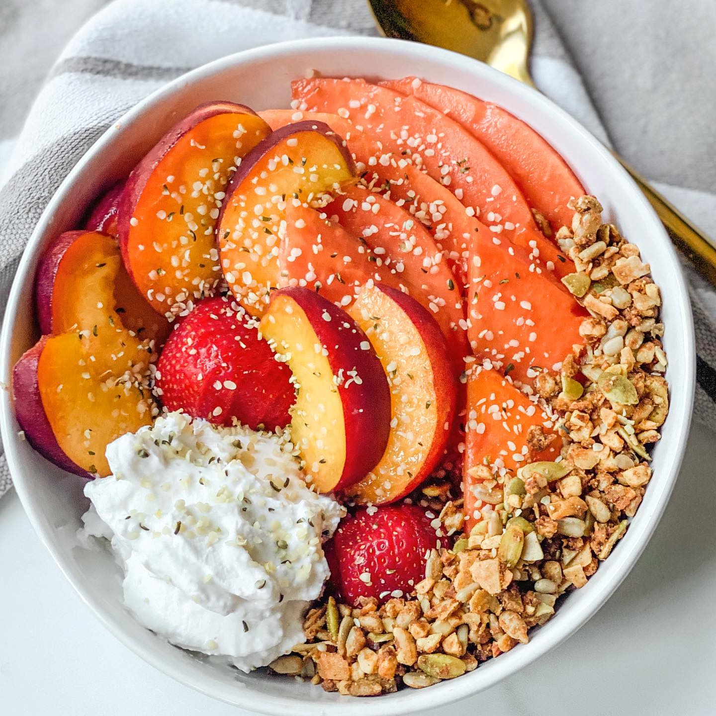 Papaya Peach Breakfast Bowl