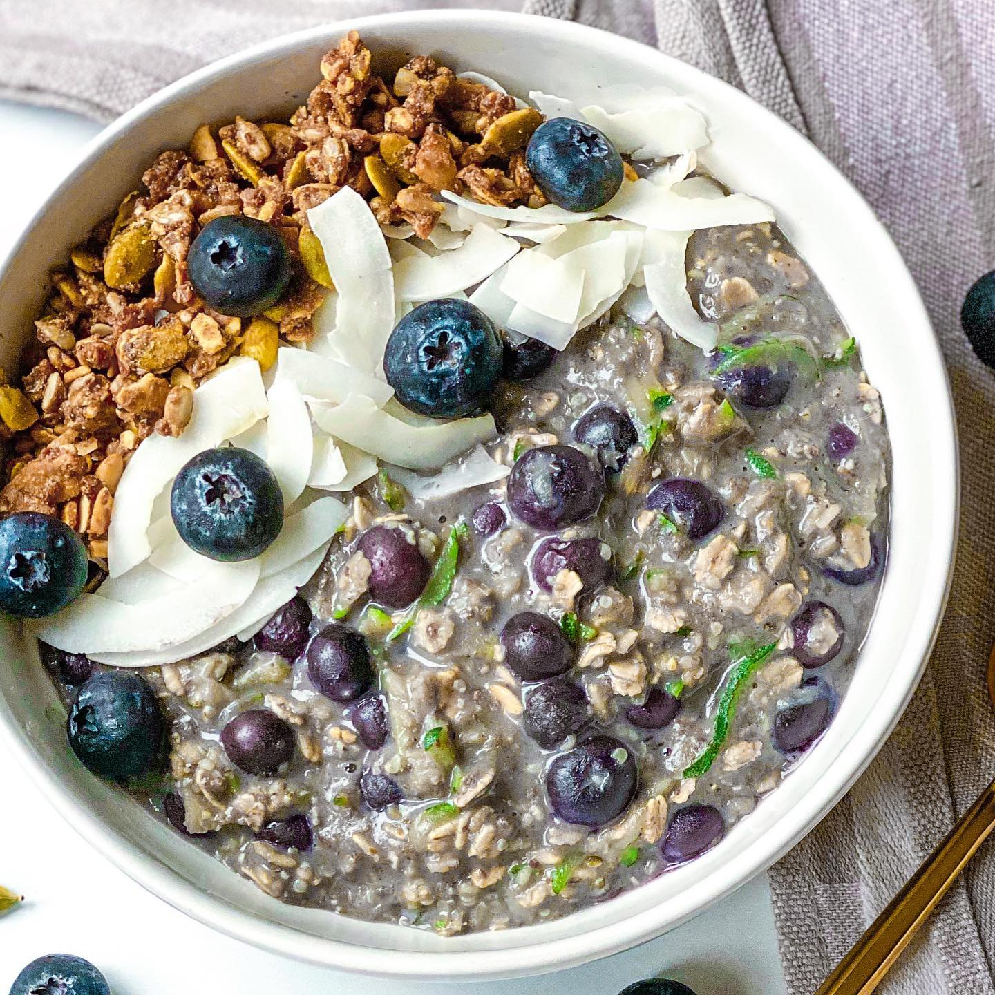 Blueberry Cardamom Zucchini Oats