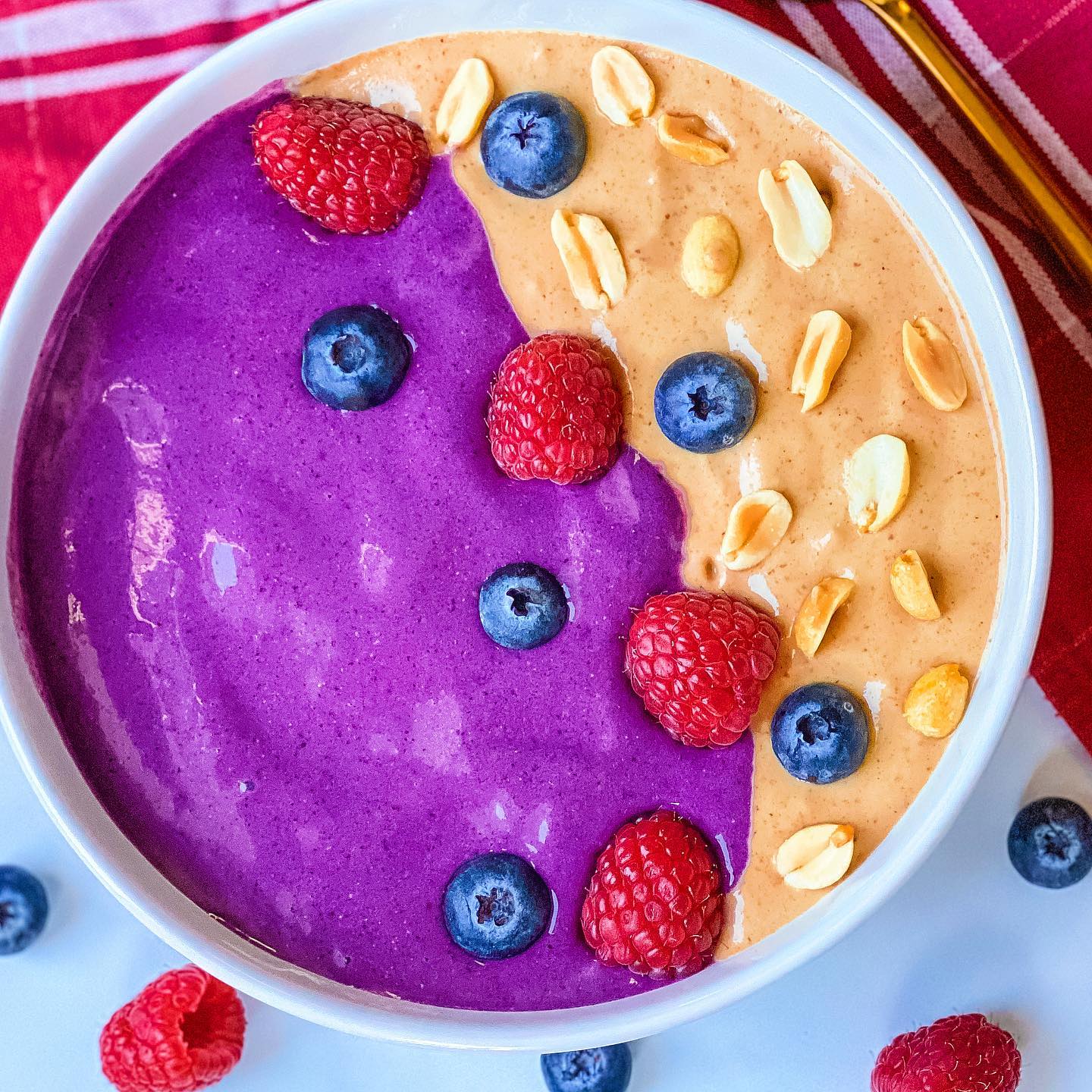 Peanut Butter and Jelly Smoothie Bowl