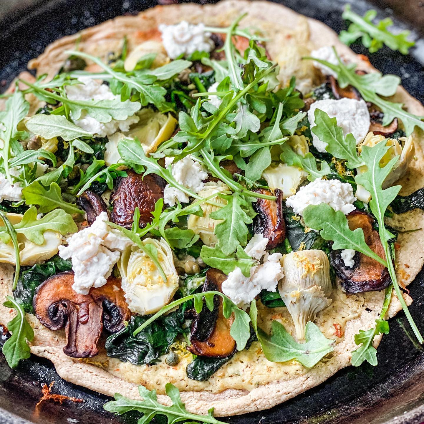 Lemon Ricotta Spinach Artichoke Pizza