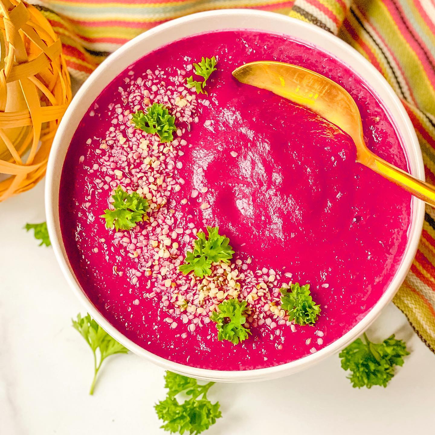 Beet Ginger White Bean Soup