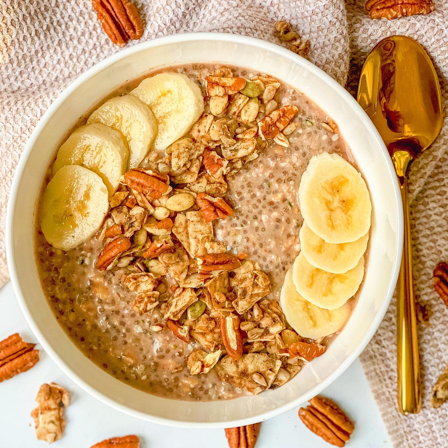 Overnight Banana Nut Chia Seed Oats