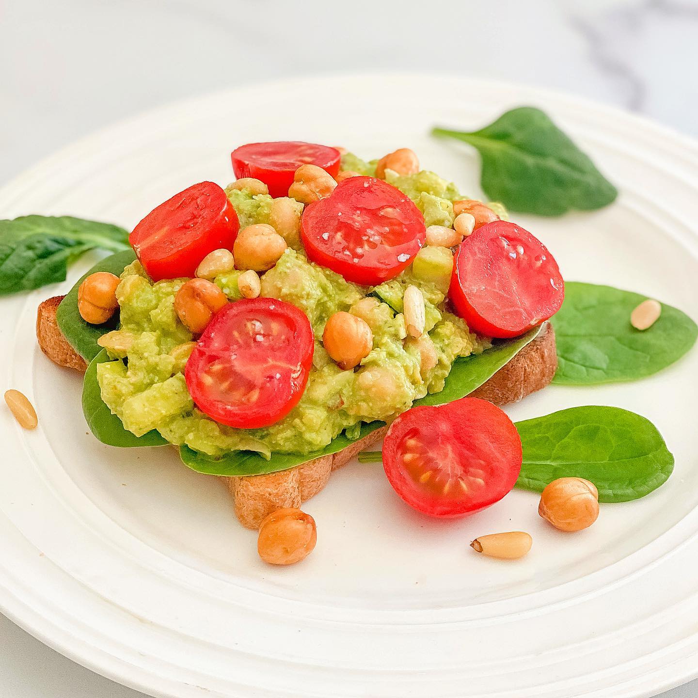 Creamy Vegan Pesto Chickpea Smash