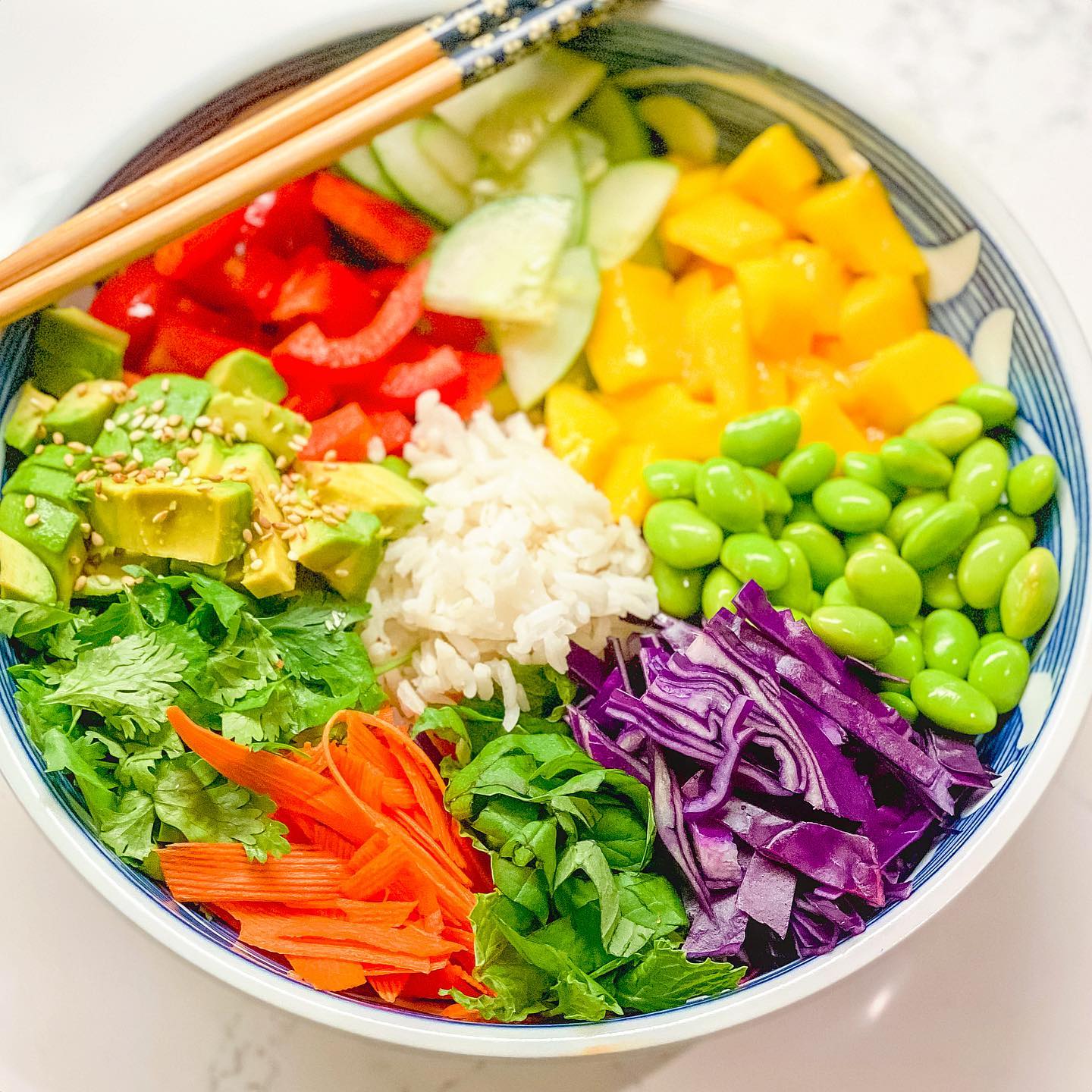 Mango Avocado Edamame Bowls