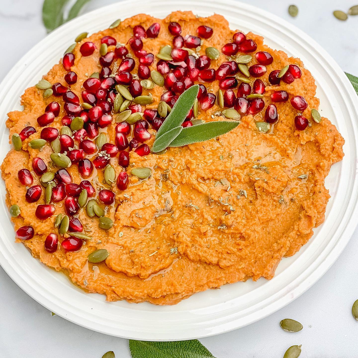 Creamy Pumpkin Sage Hummus