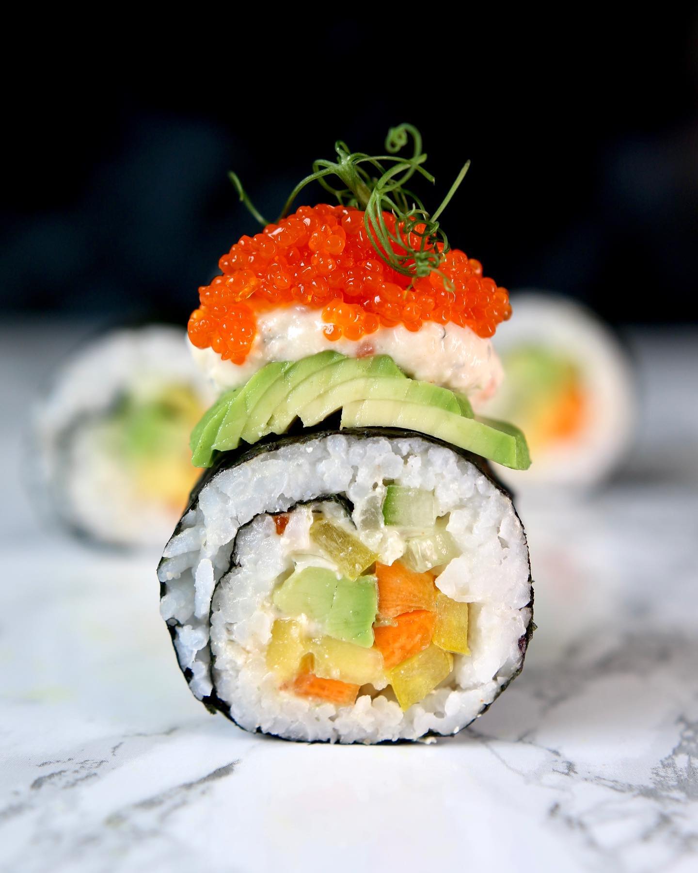 Vegan Maki Roll with Fresh Vegetables