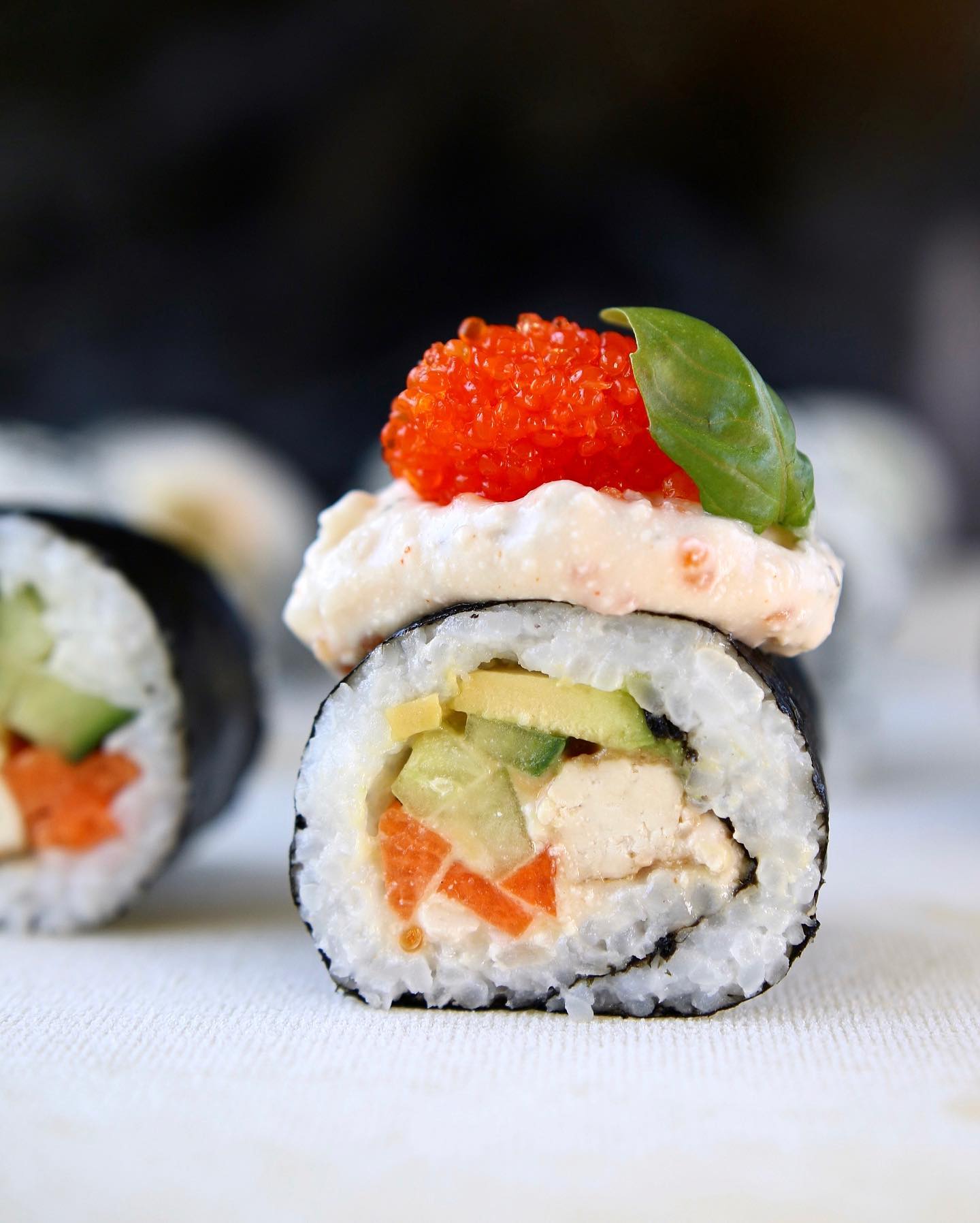 Vegan Homemade Sushi with Vegetables and Tofu