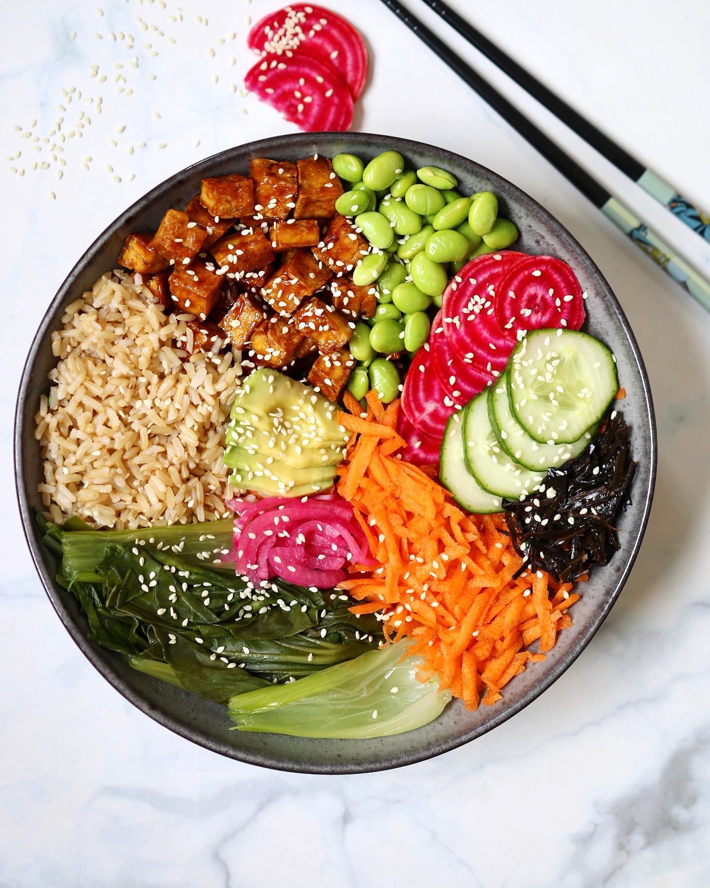 Vegan Nourishing Bowl with Tofu and Vegetables