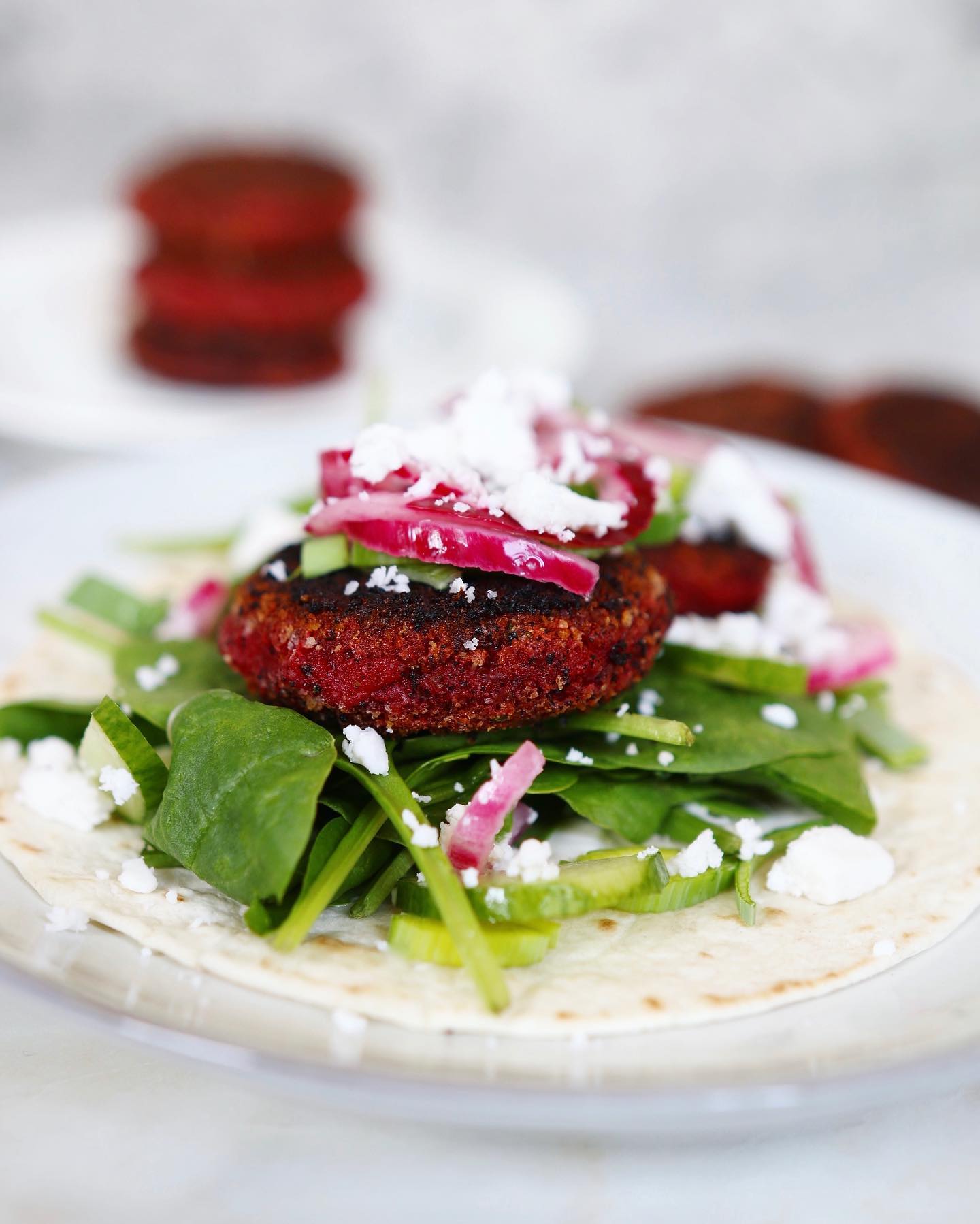 Crispy Beet Patties with Vegan Mayo Wrap