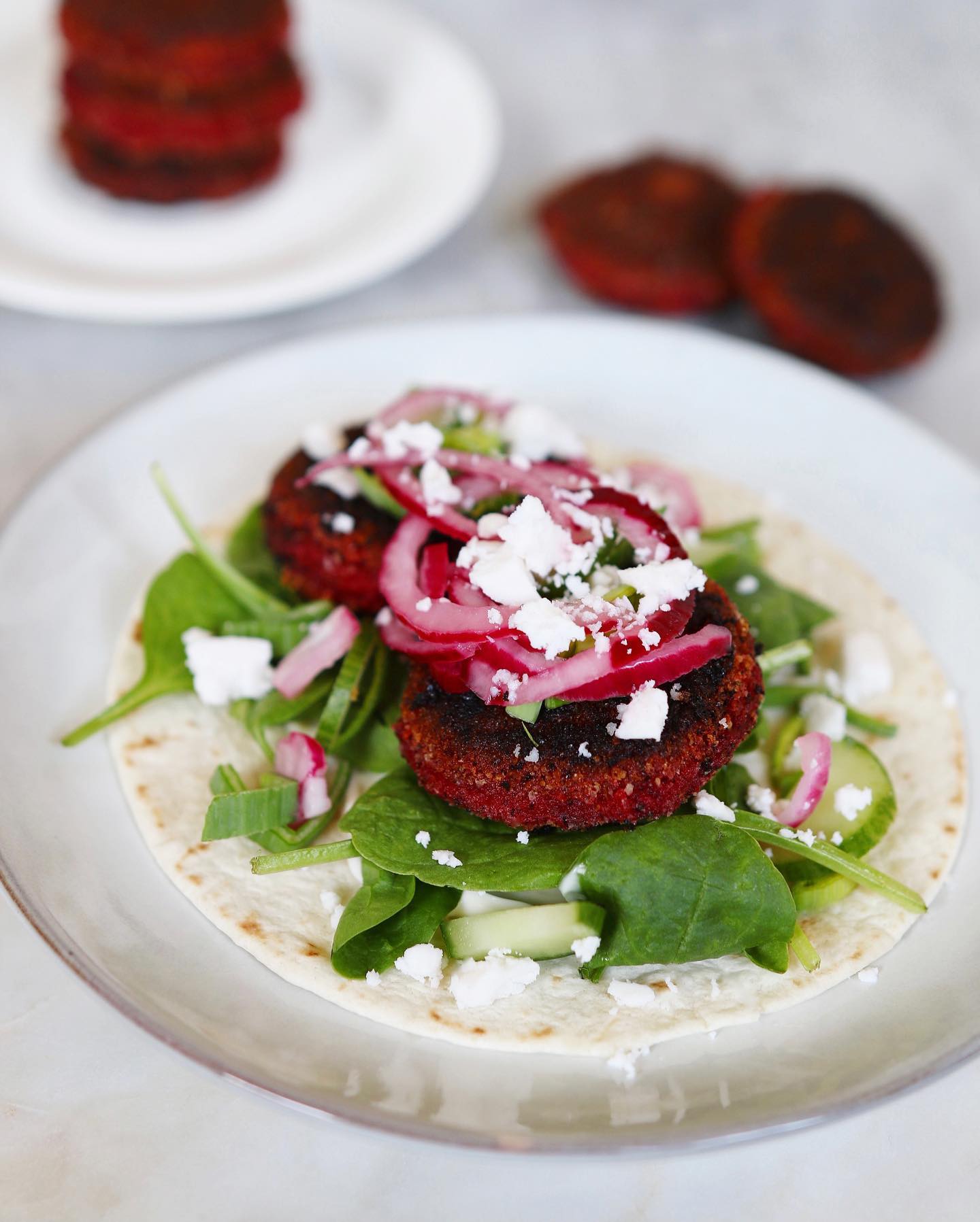 Crispy Beet Patties with Vegan Mayo Wrap