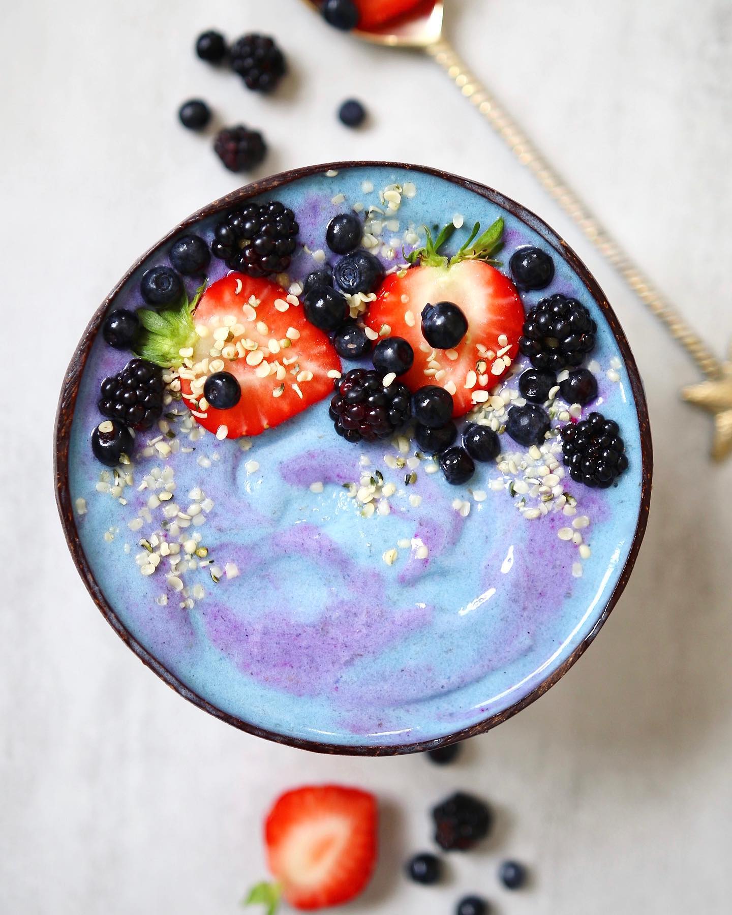 Blue and Purple Smoothie Bowl