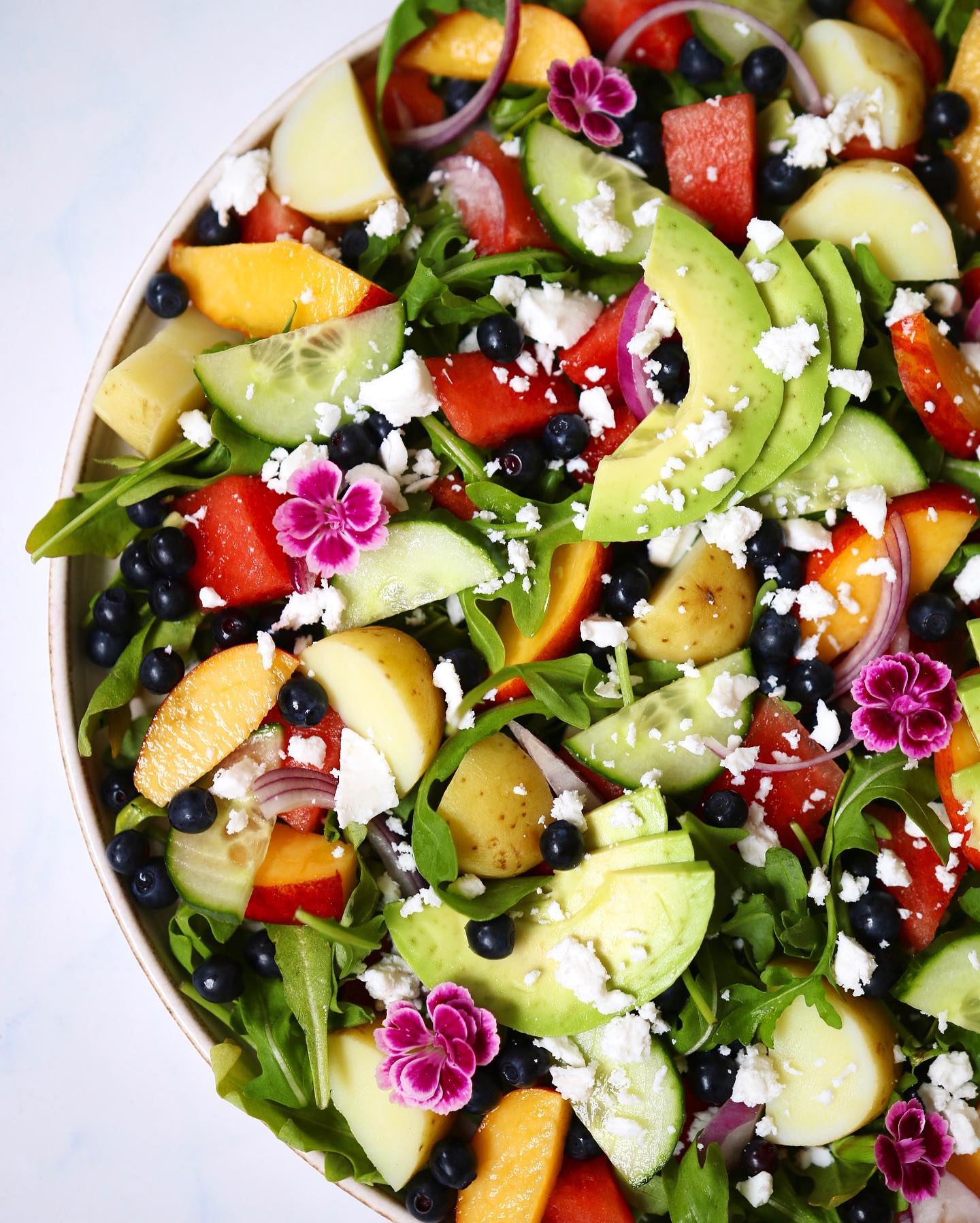 Vegan Summer Fruit and Vegetable Salad