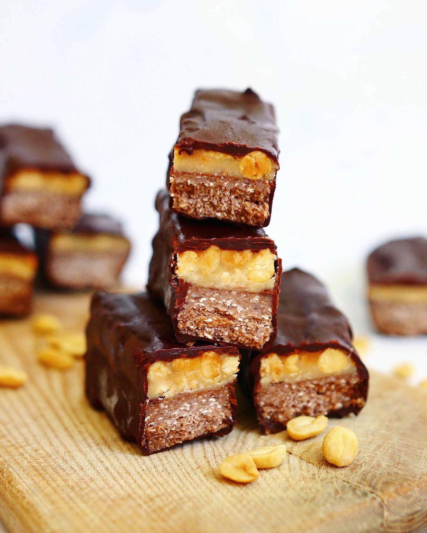 Homemade Vegan Snickers Bars