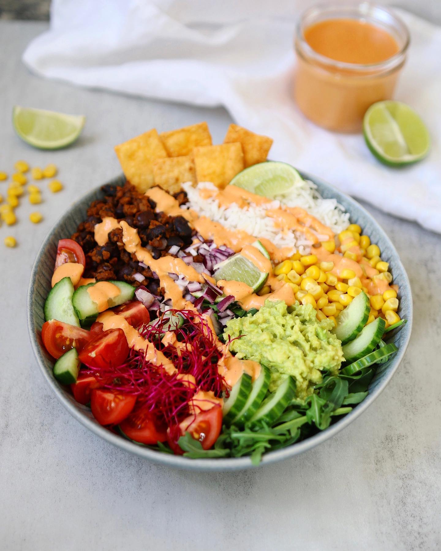 Vegan Taco Bowl with Cheesy Sauce
