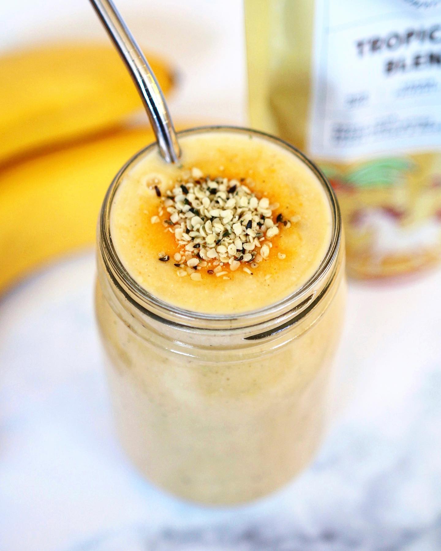 Refreshing Tropical Banana Mango Smoothie