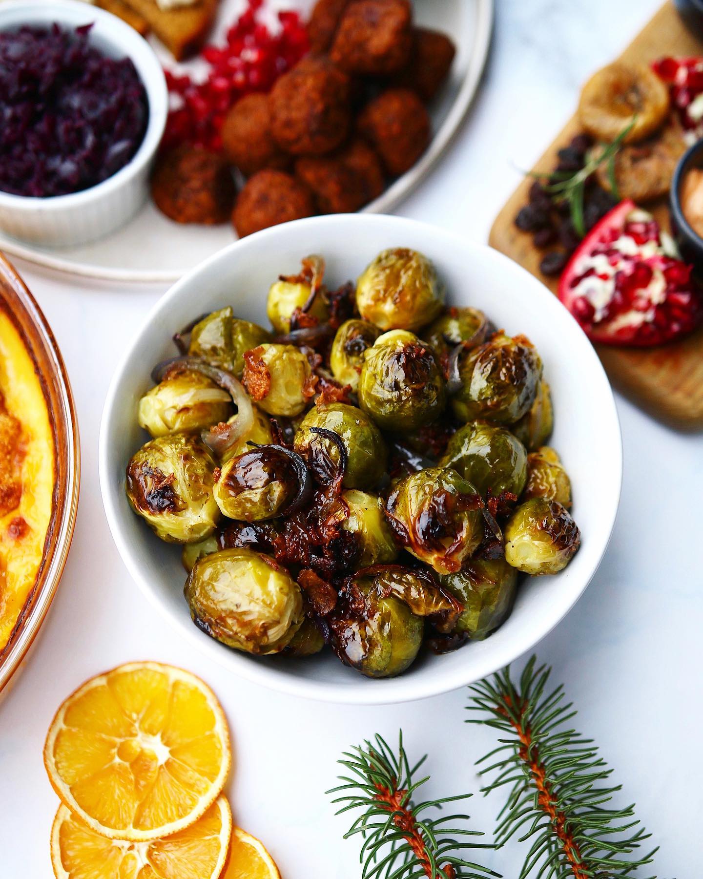 Roasted Brussels Sprouts with Onions