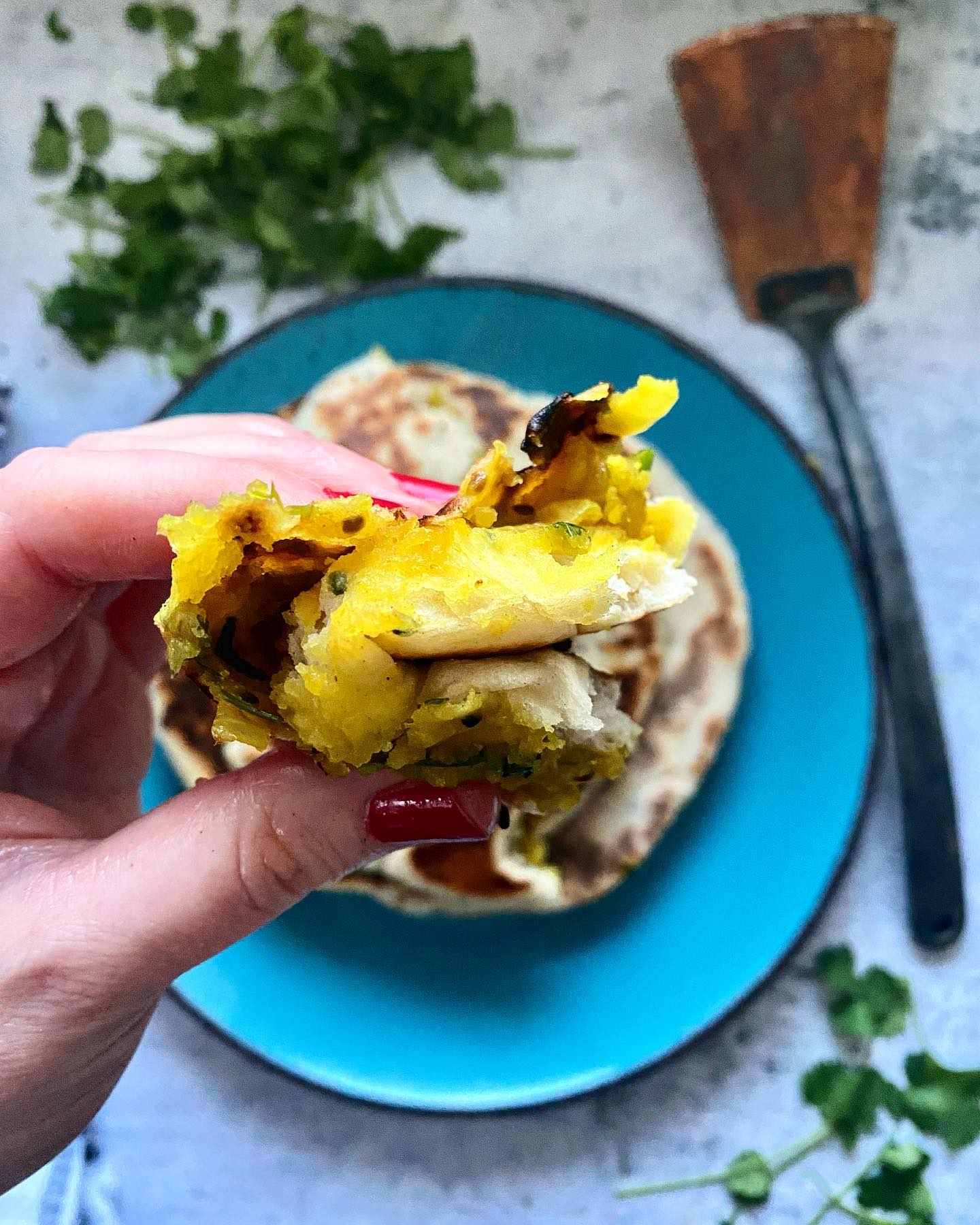 Stuffed Potato Naan Bread