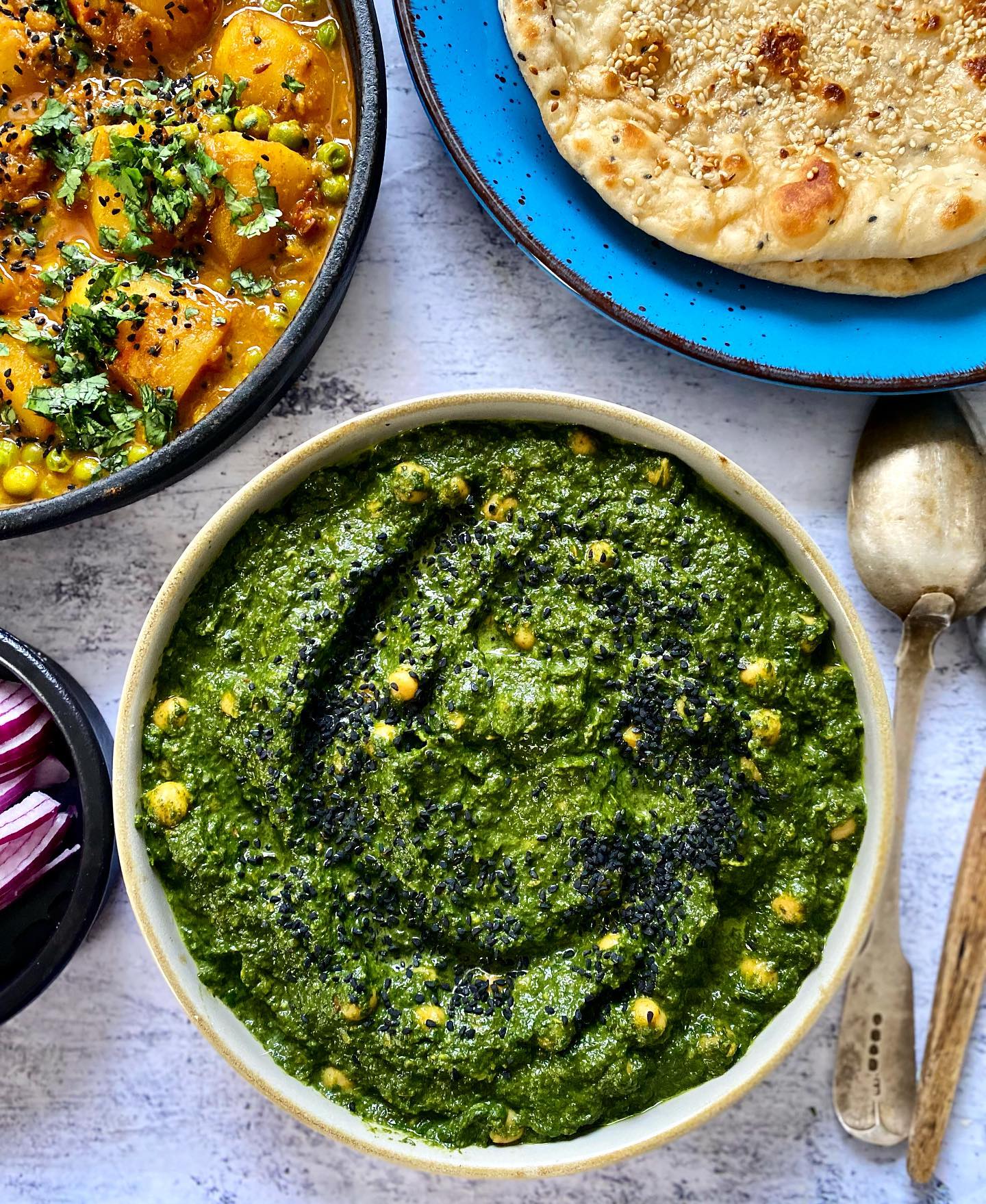 Indian Palak Chole Spinach Curry