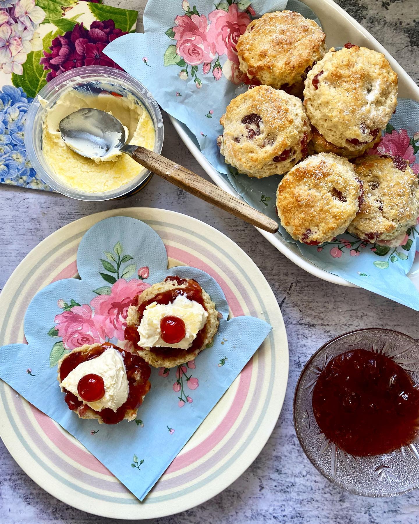 Cherry Scones for Cream Tea