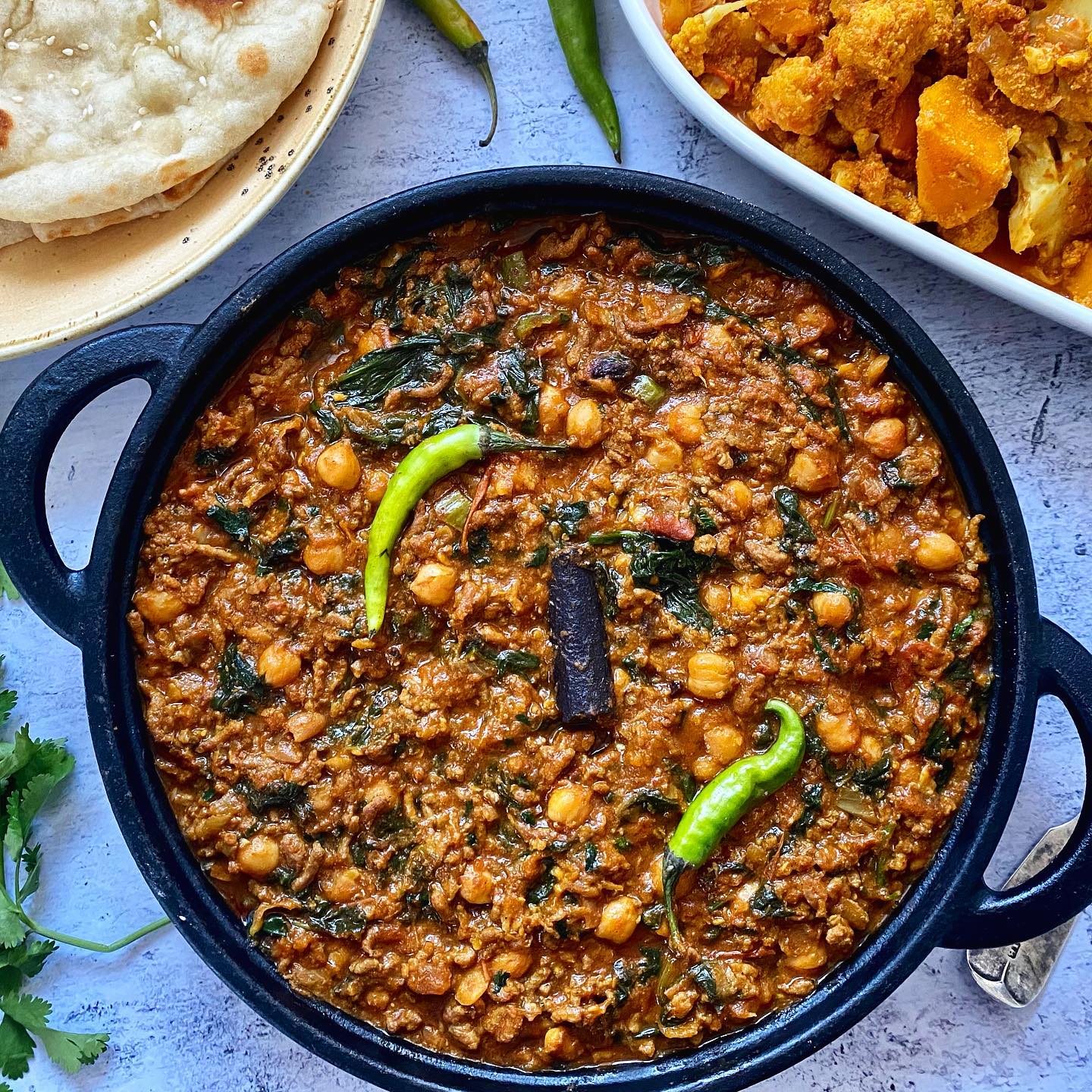 Keema Chana Saag Masala