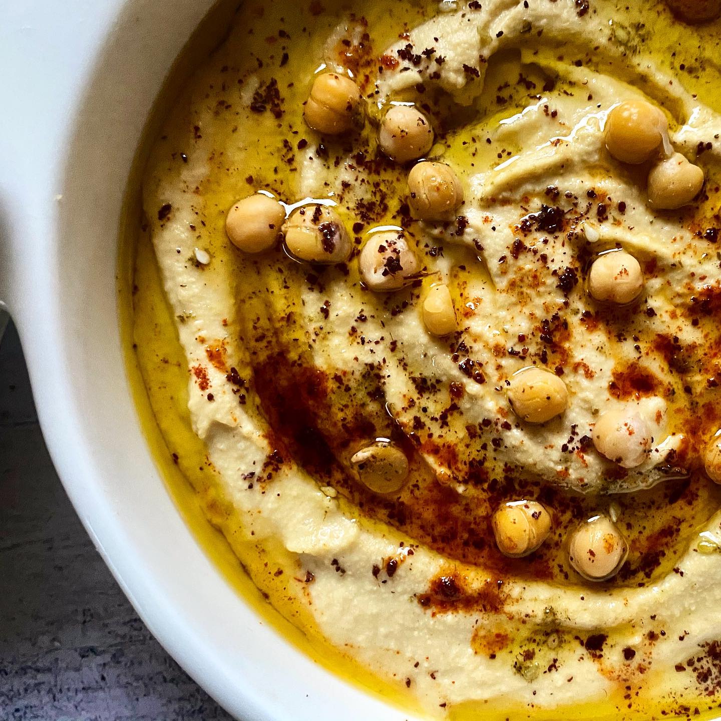 Creamy Homemade Hummus with Whole Chickpeas