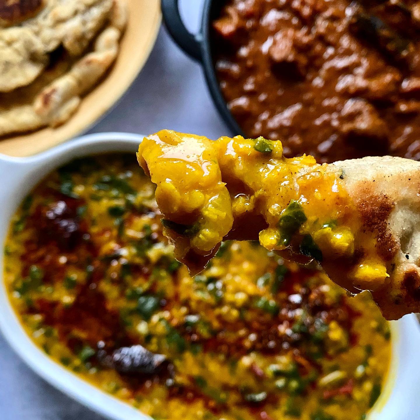Spinach and Red Lentil Dal